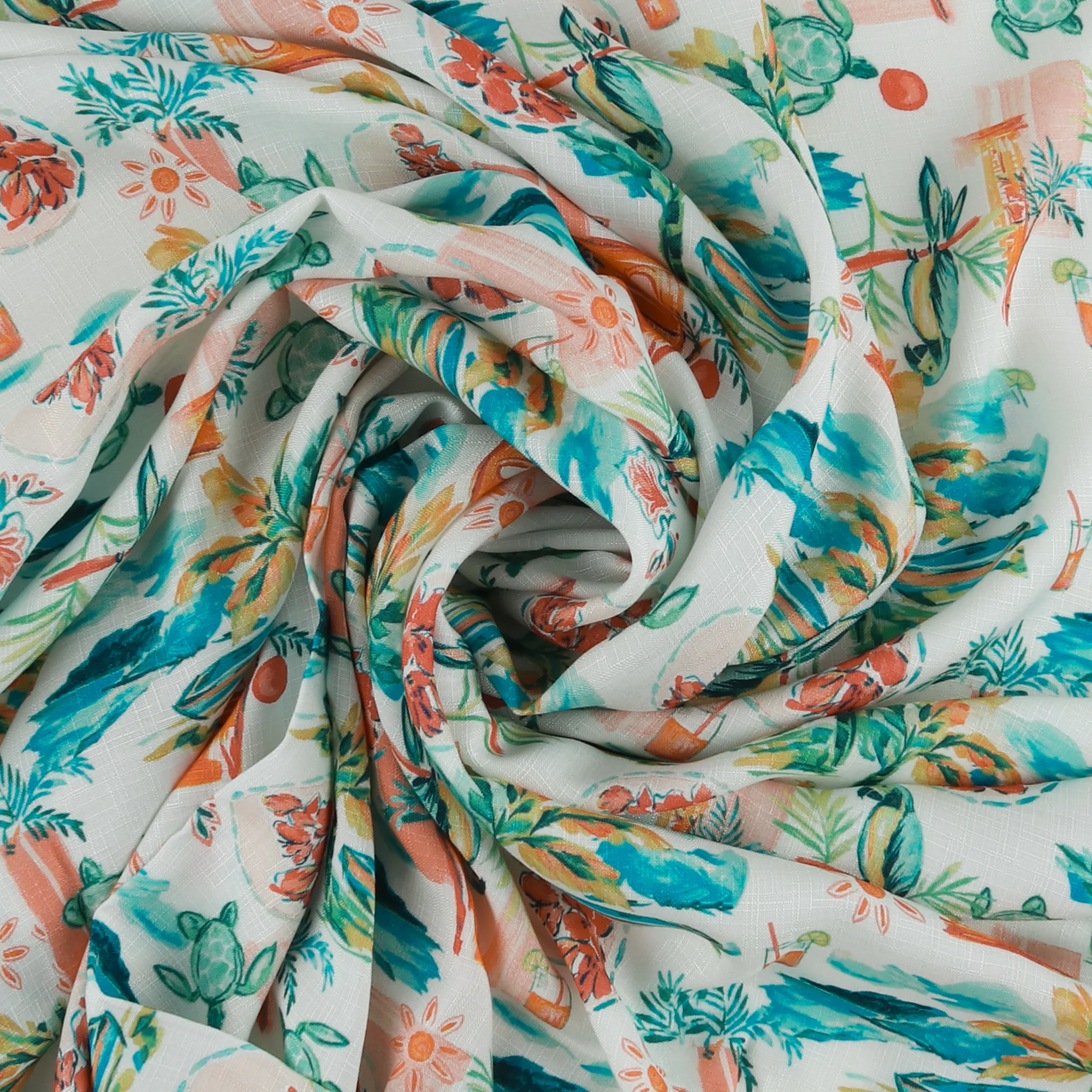 Printed Rayon - MANSFIELD - 002 - Teal - Image 2