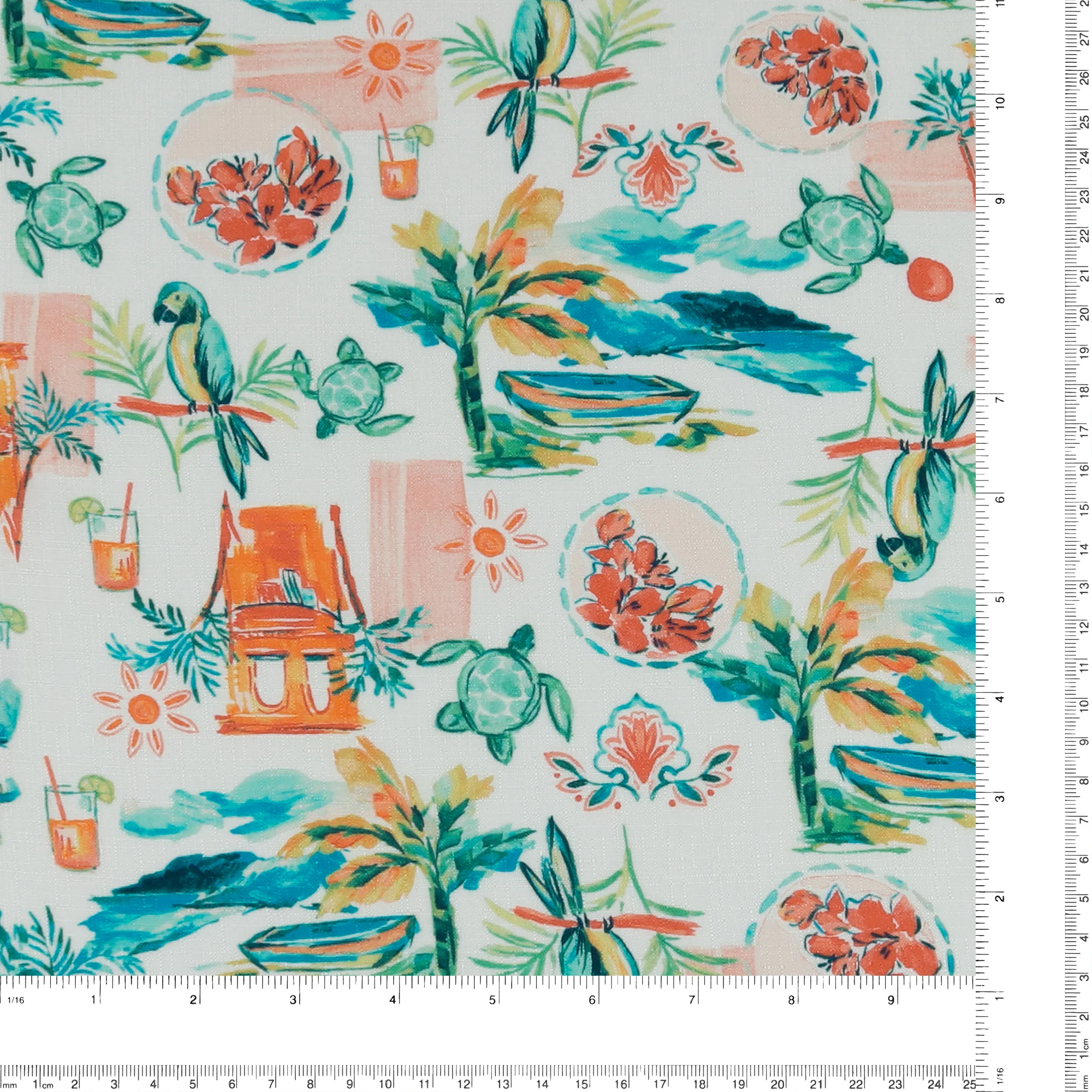 Printed Rayon - MANSFIELD - 002 - Teal - Image 3