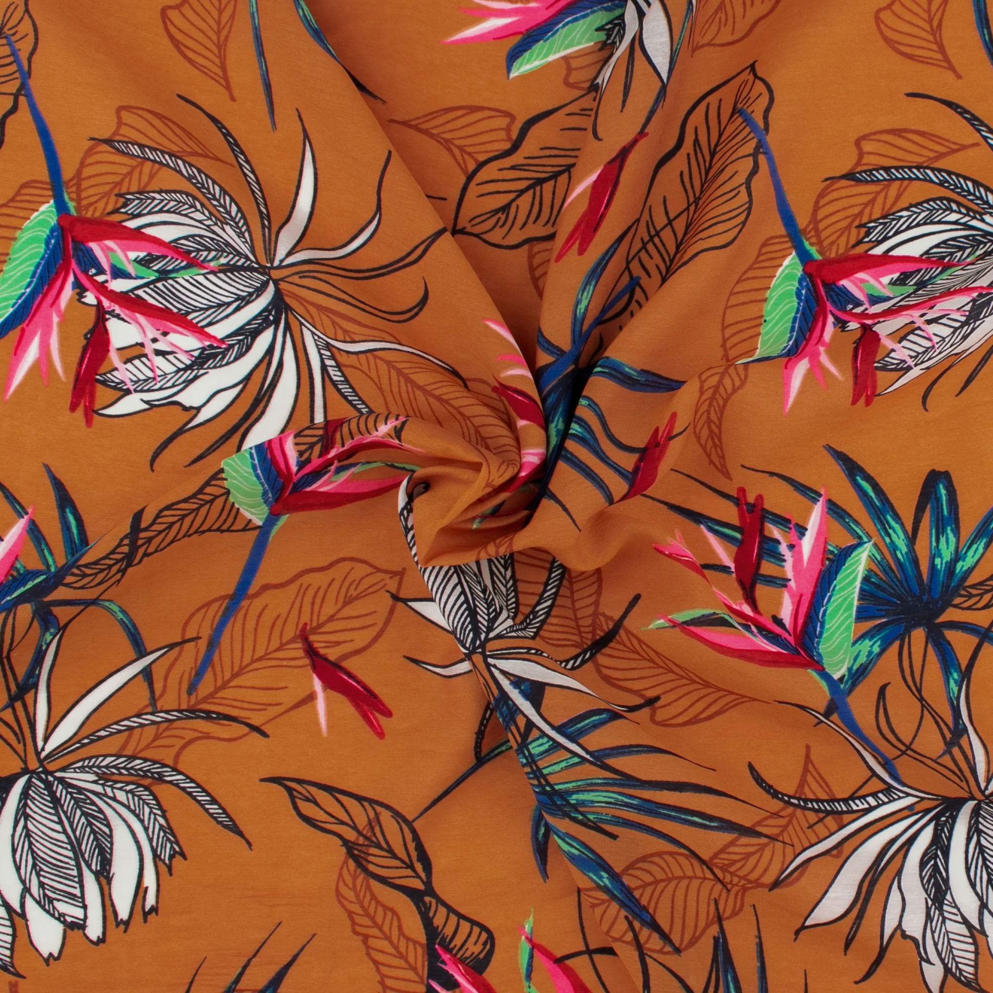 Printed Rayon Nylon - MELISSA - 002 - Rust - Image 2