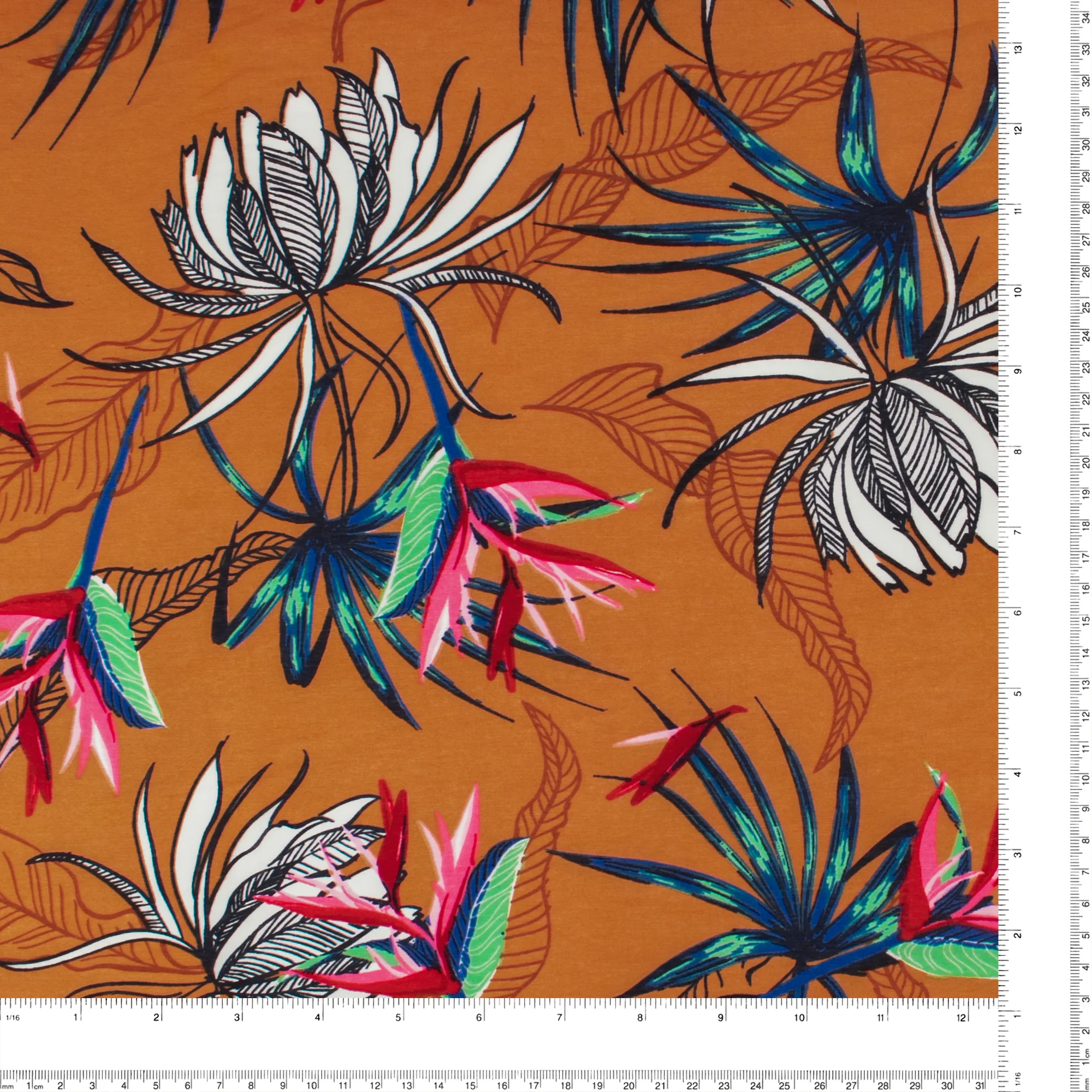 Printed Rayon Nylon - MELISSA - 002 - Rust - Image 3
