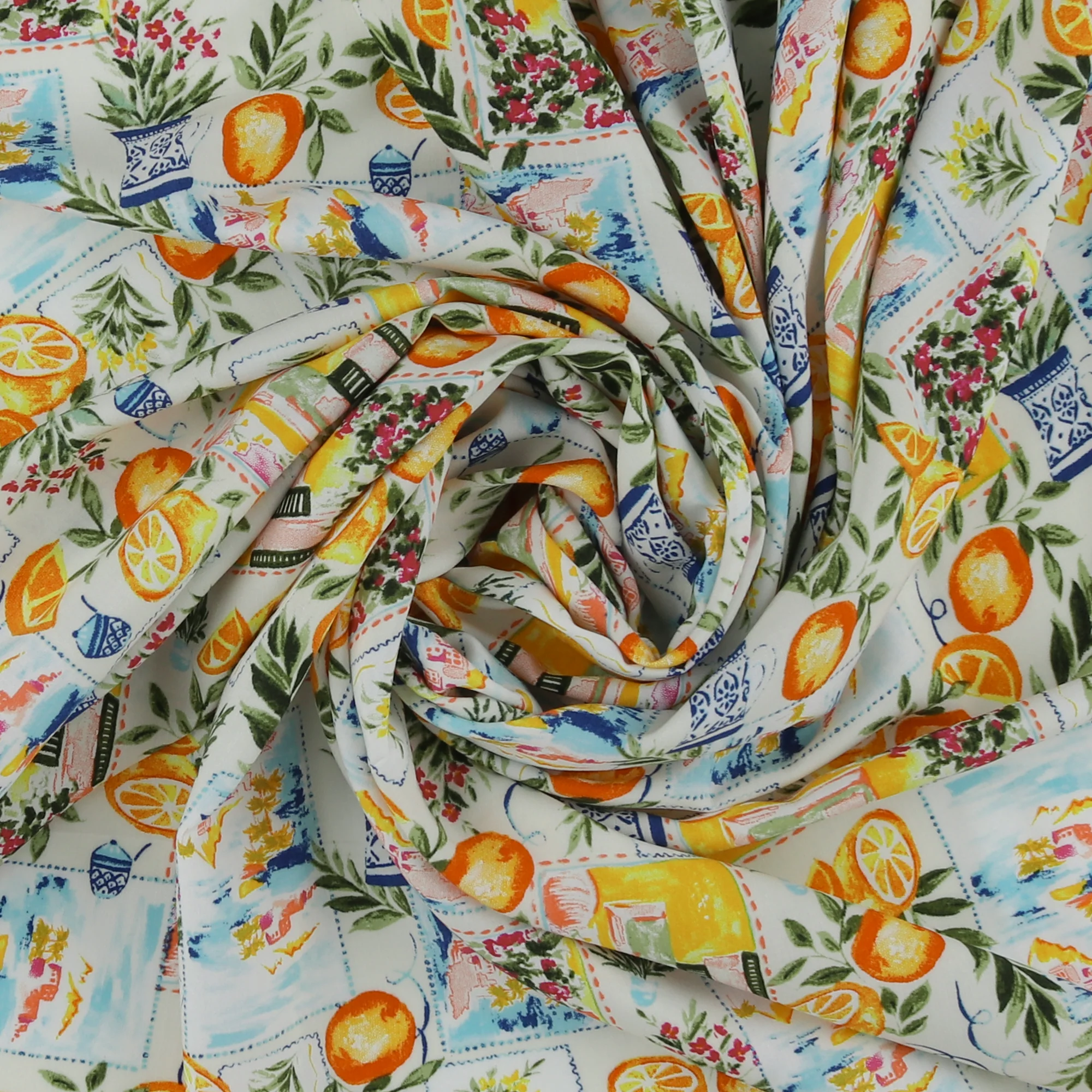 Printed Rayon Poplin - BEATRICE - 007 - Ivory - Image 2