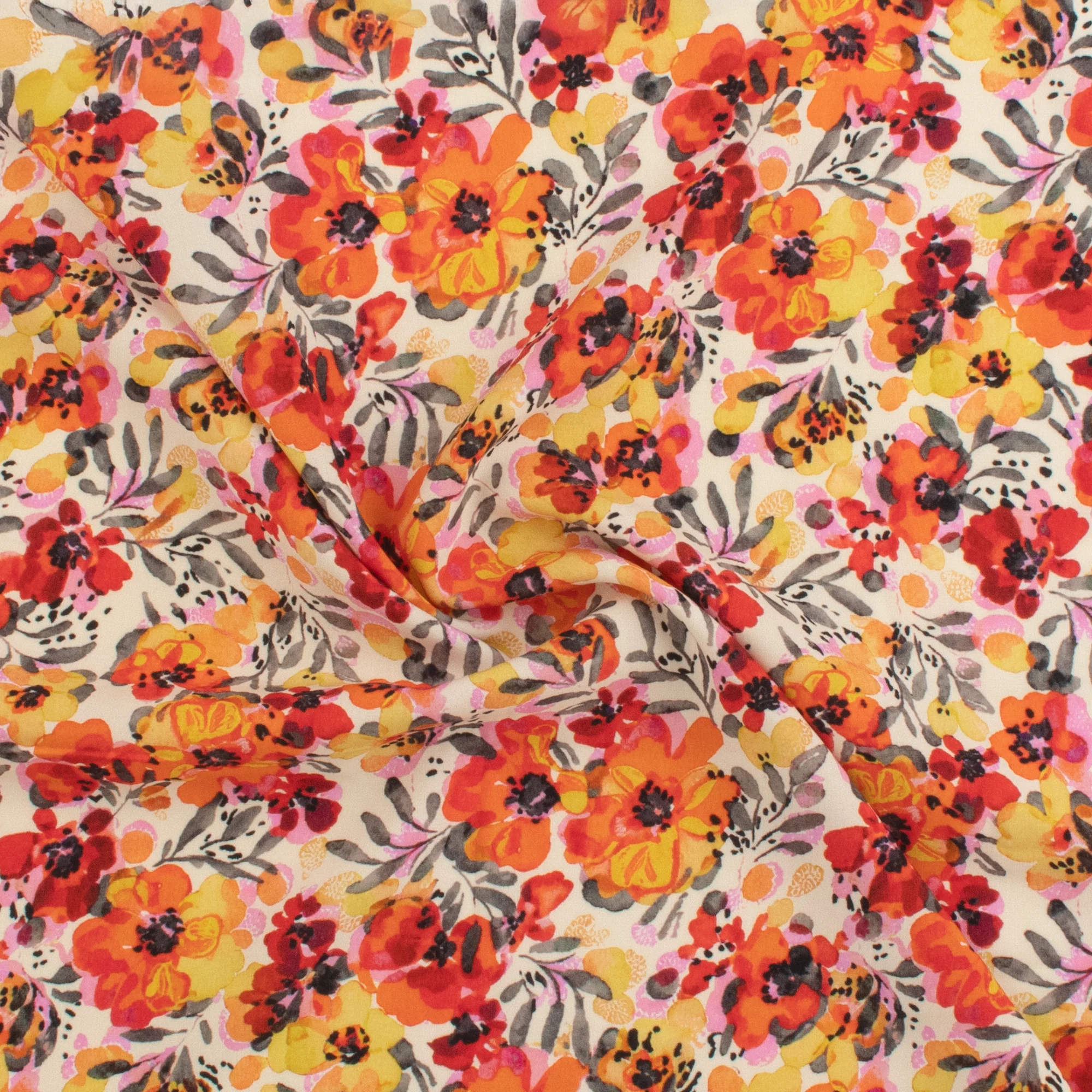 Printed Rayon Poplin - DEIRDRE - 009 - Orange - Image 2
