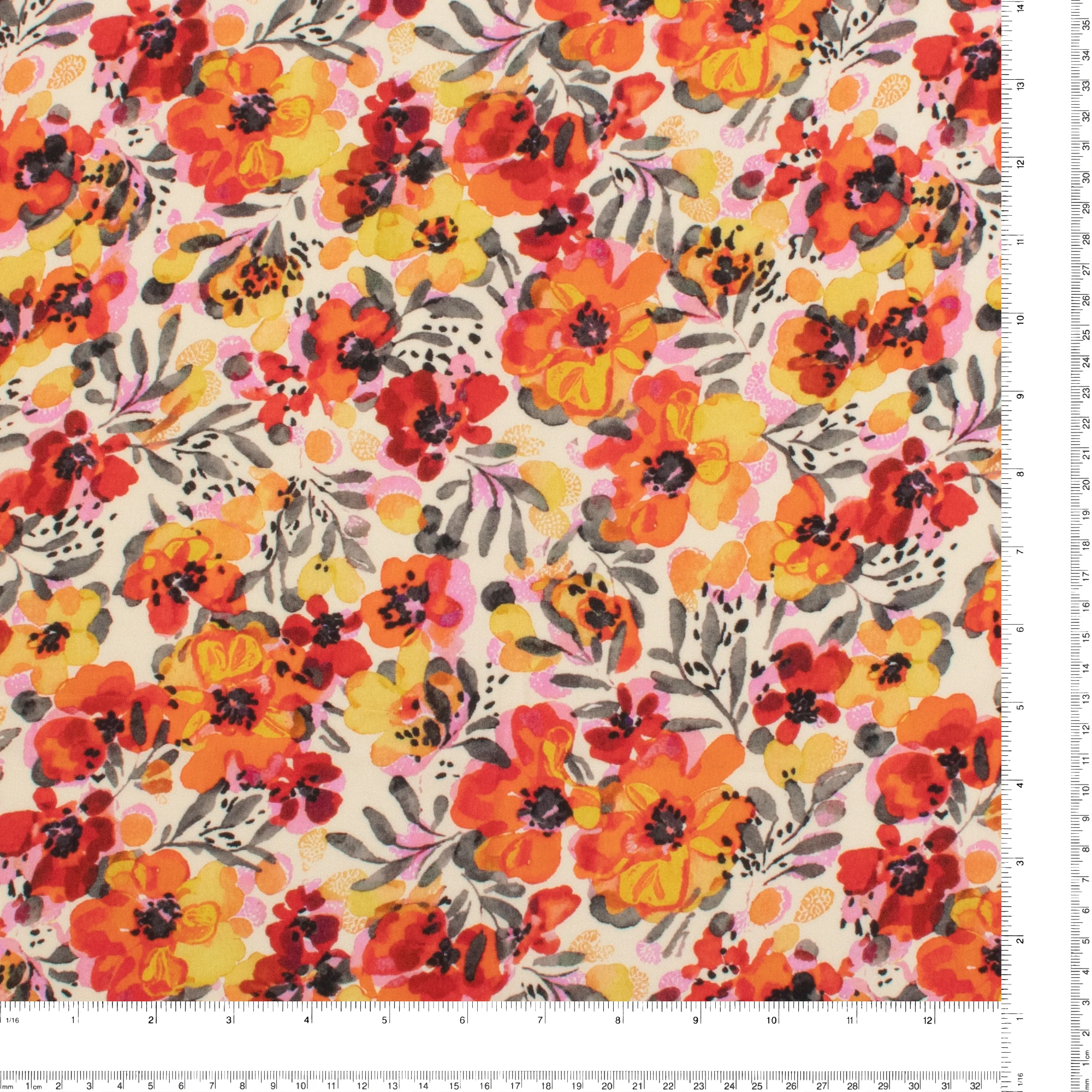 Printed Rayon Poplin - DEIRDRE - 009 - Orange - Image 3