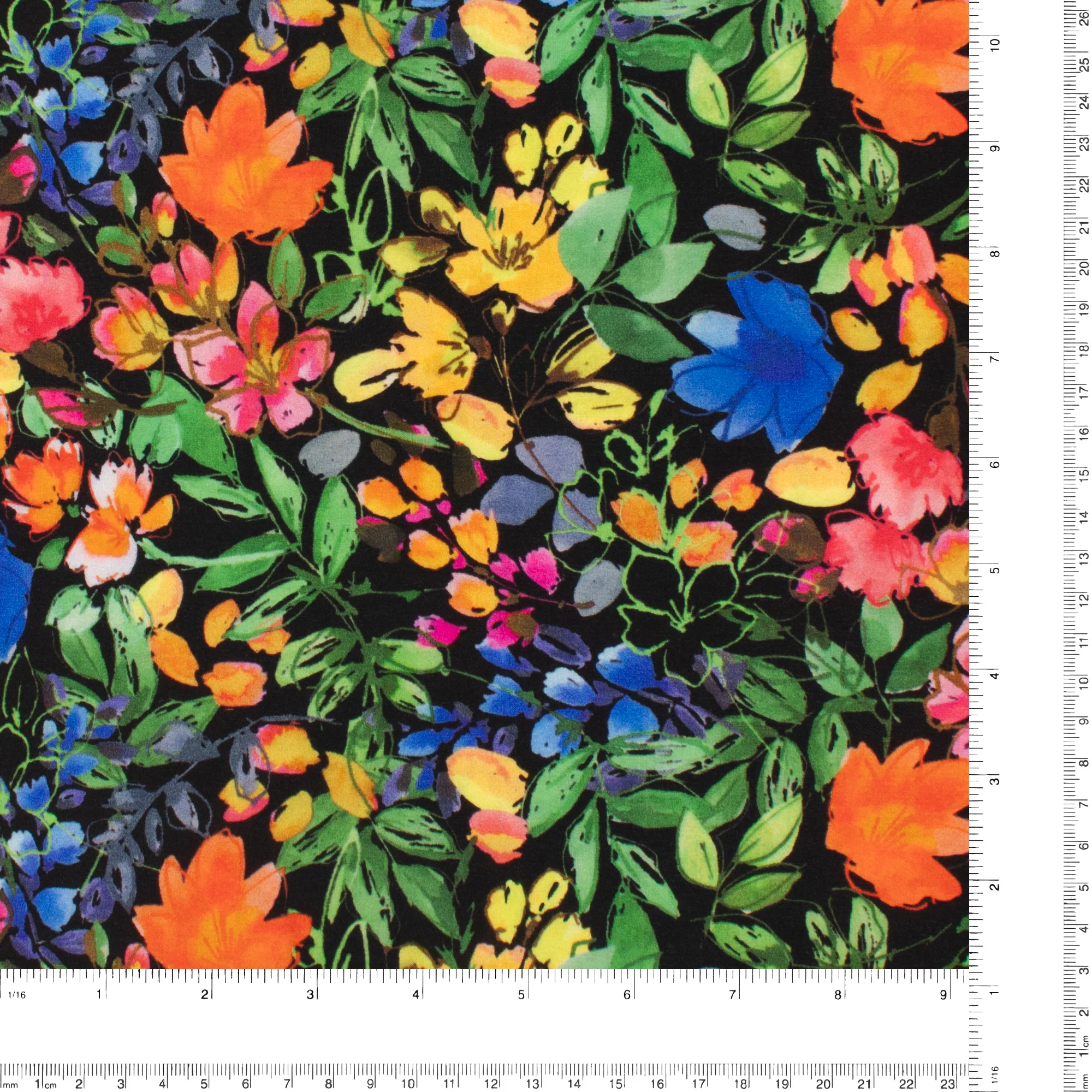 Printed Rayon Poplin - MILA - 001 - Black - Image 3