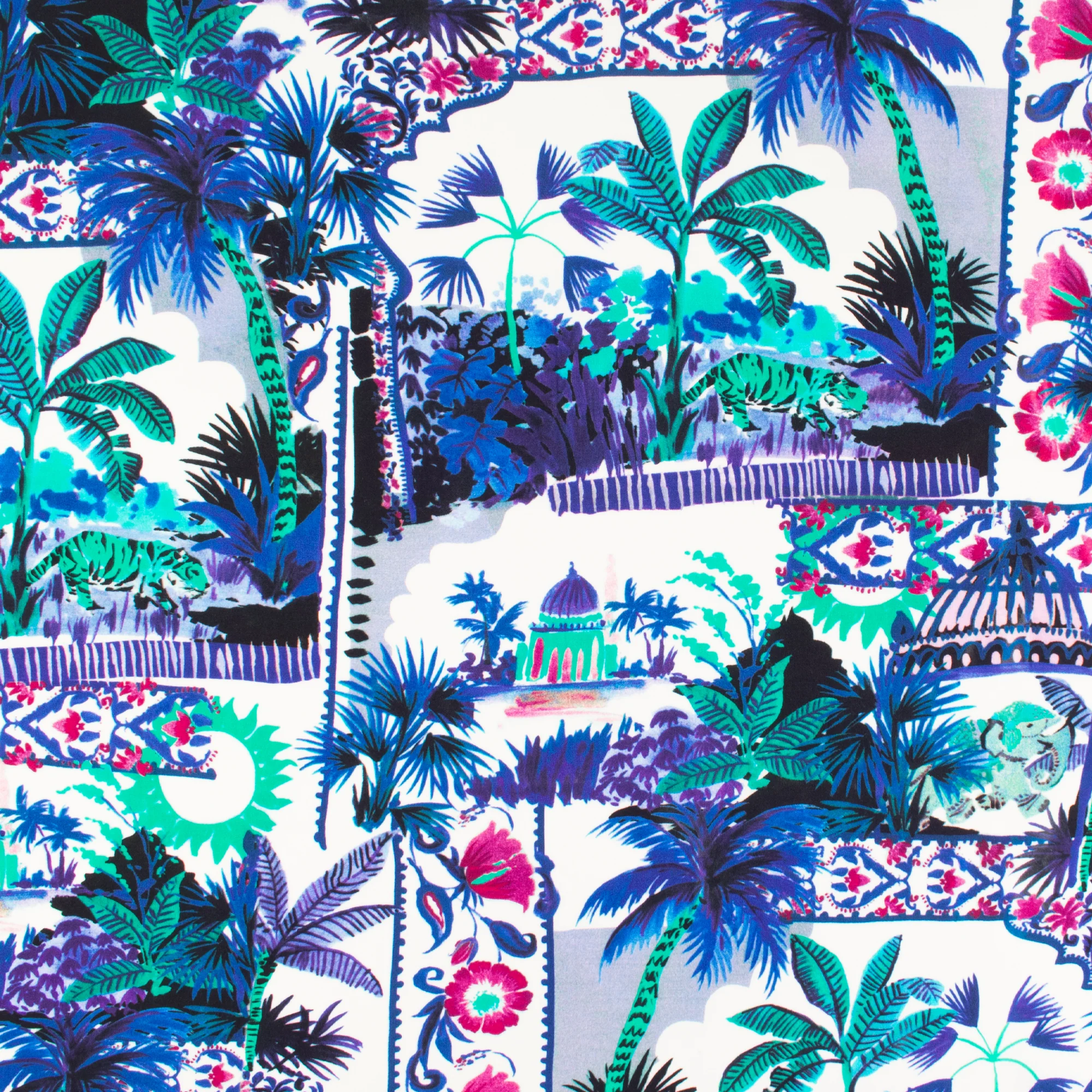 Printed Rayon Poplin - MILA - 002 - White
