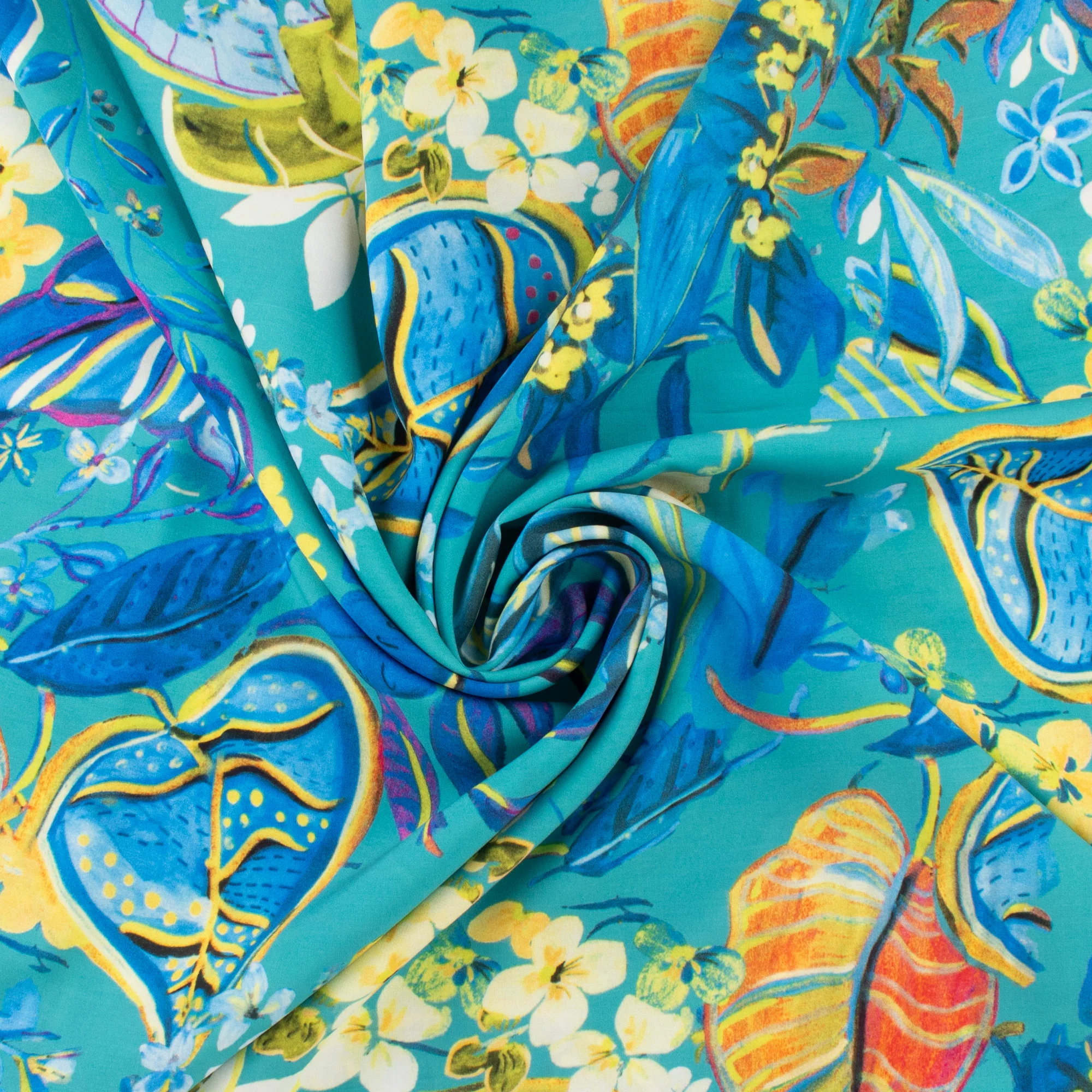Printed Rayon Poplin - MILA - 008 - Aqua - Image 2