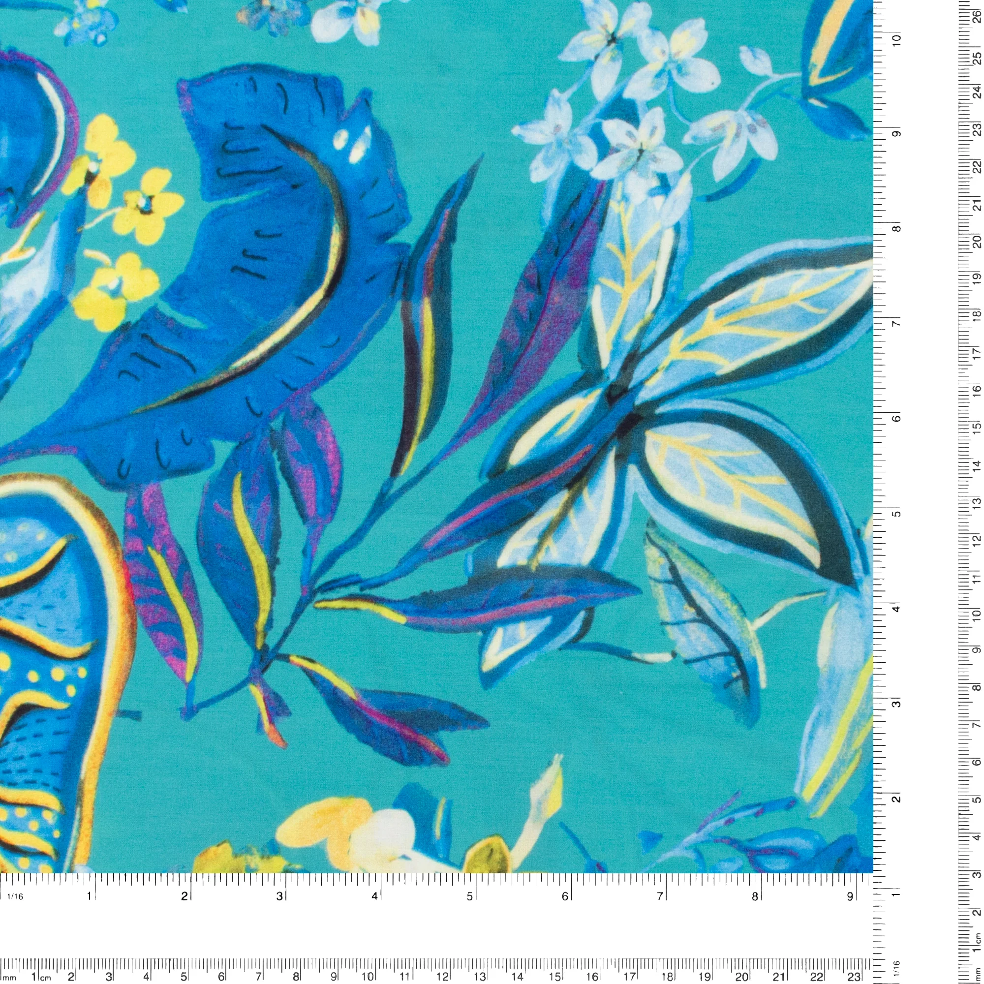 Printed Rayon Poplin - MILA - 008 - Aqua - Image 3