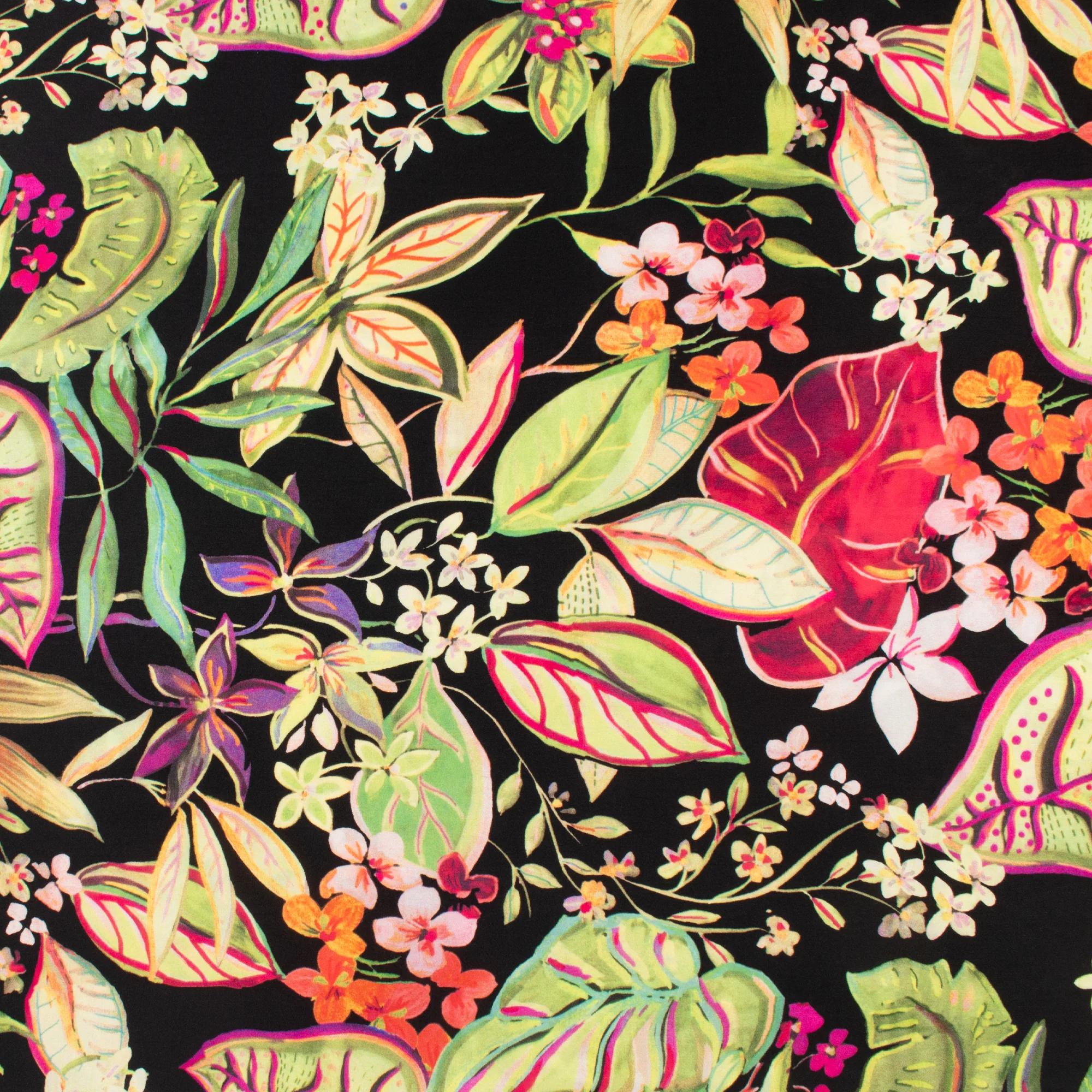 Printed Rayon Poplin - MILA - 010 - Black