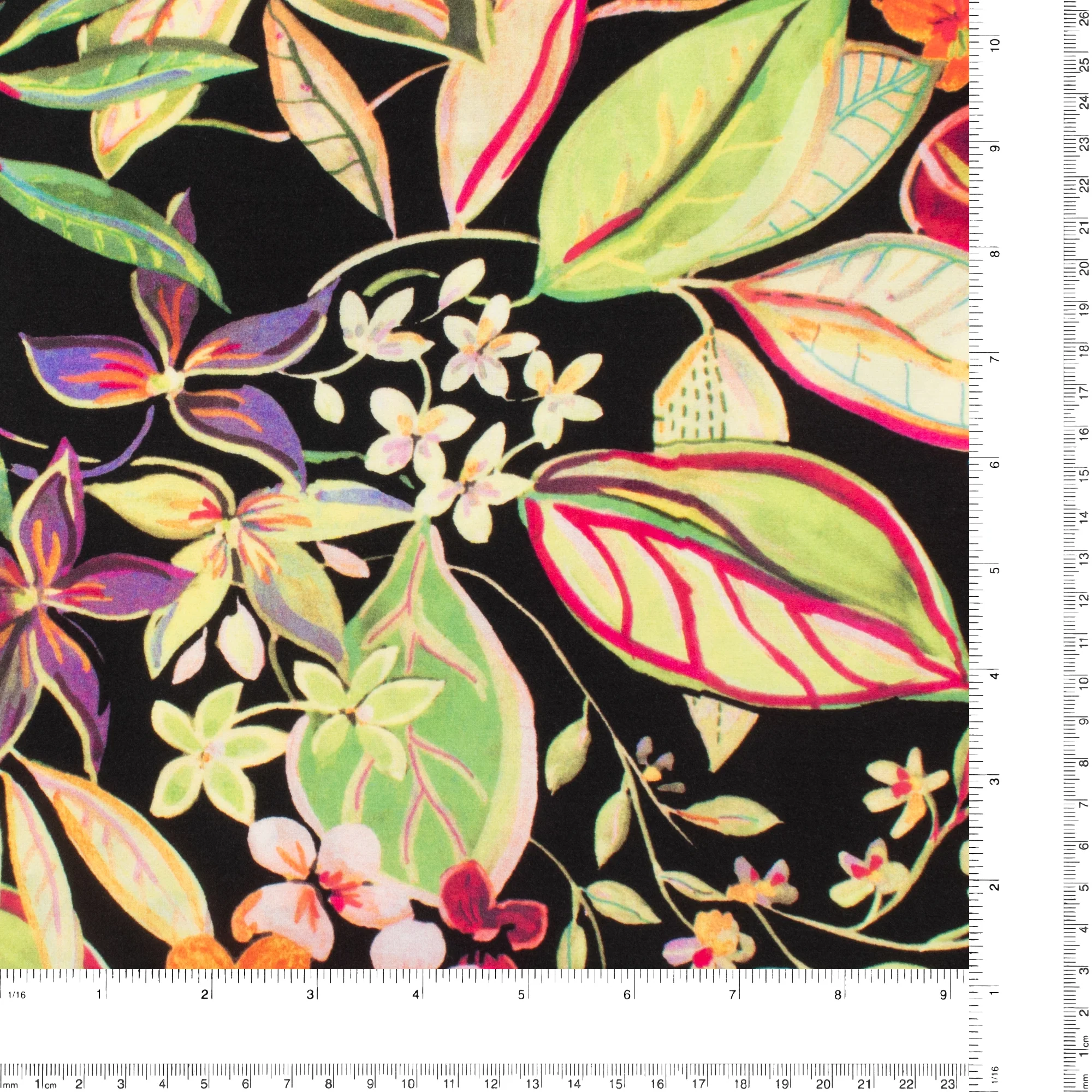 Printed Rayon Poplin - MILA - 010 - Black - Image 3