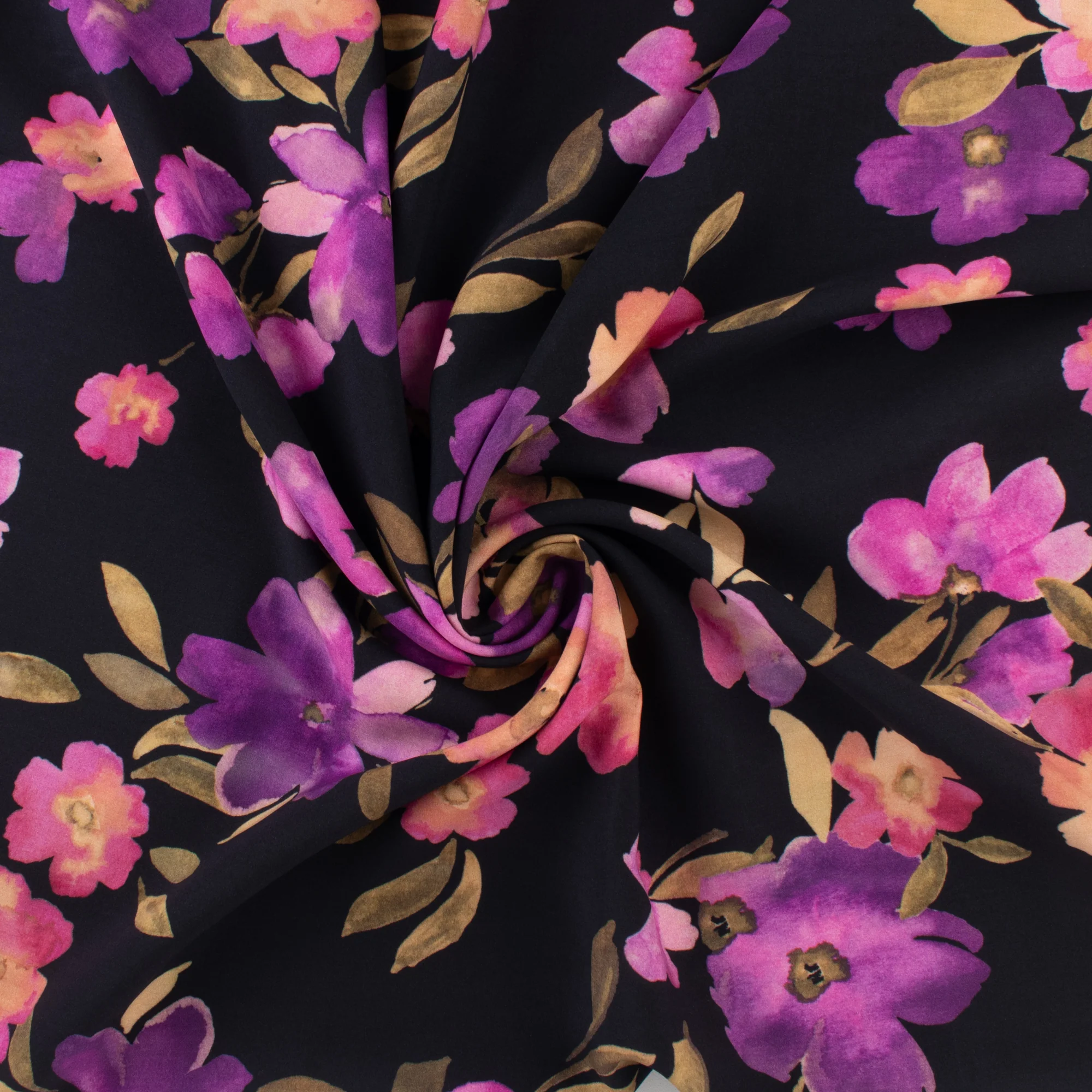 Printed Rayon Poplin - MILA - 011 - Black - Image 2