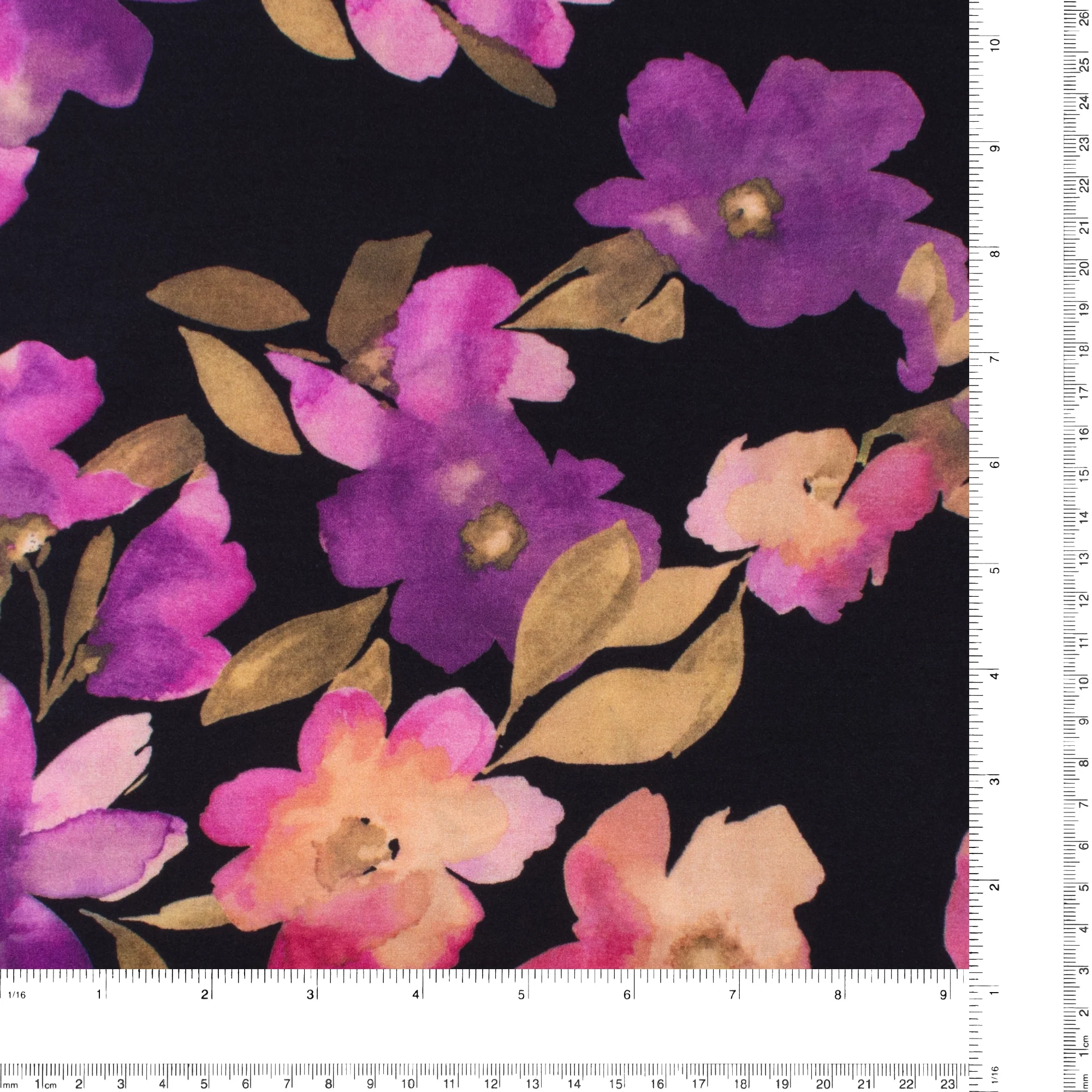 Printed Rayon Poplin - MILA - 011 - Black - Image 3