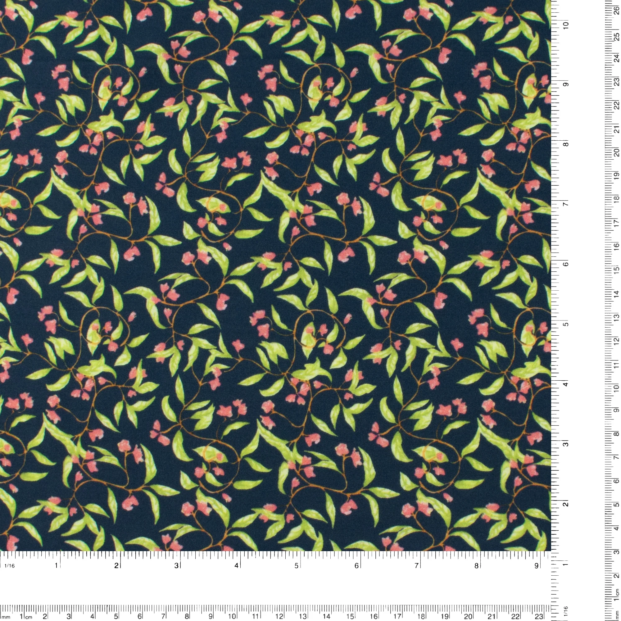 Printed Rayon Poplin - MILA - 015 - Navy - Image 3