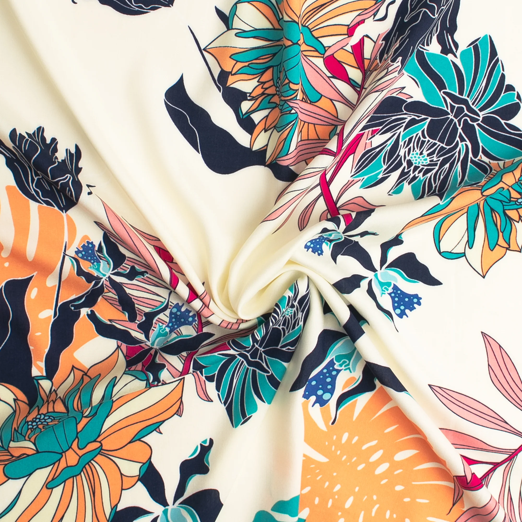 Printed Rayon Poplin - TIFFANY - 026 - Turquoise - Image 2