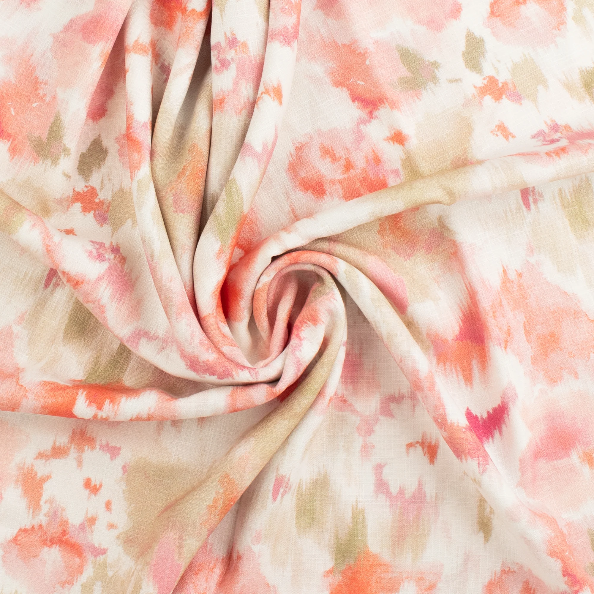 Printed Rayon Slub - LILIANA - 010 - Coral - Image 2