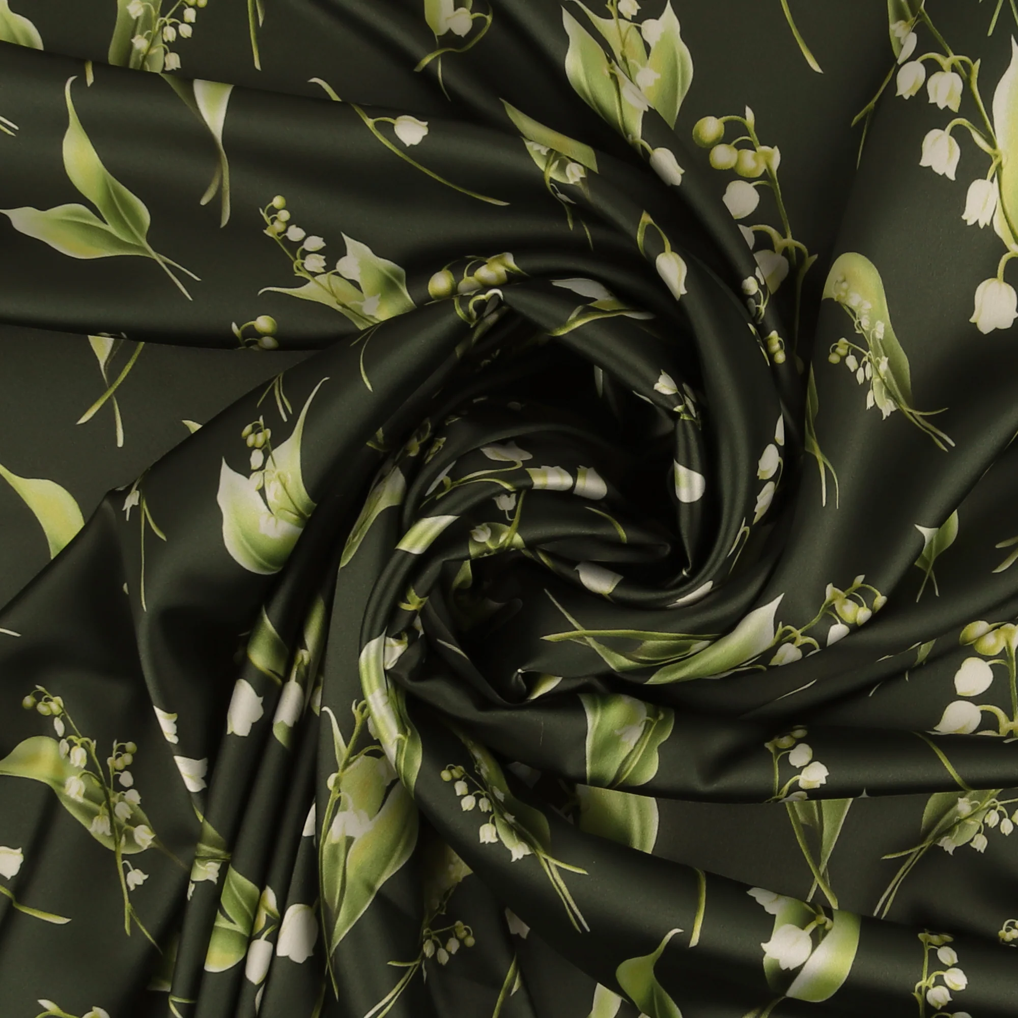 Printed Satin - COVENT GARDEN - 004 - Green - Image 2