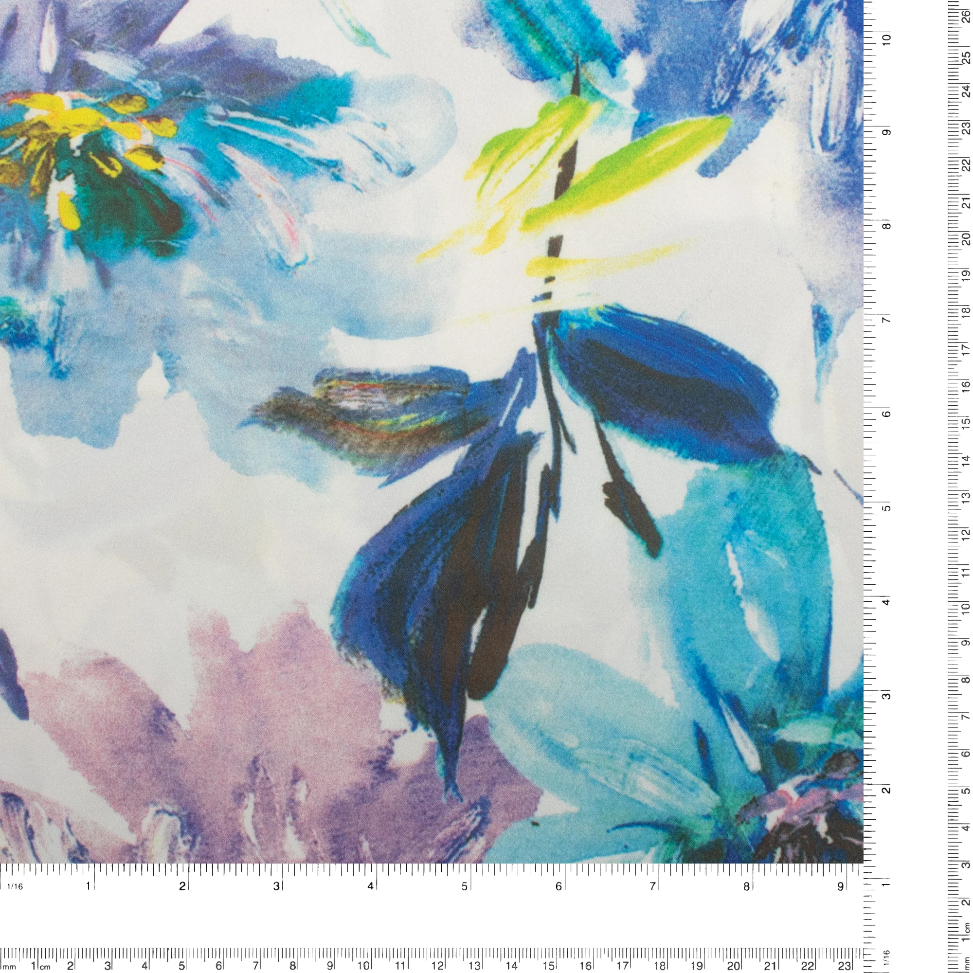 Printed Satin - ELEGANZA - 004 - Blue - Image 3