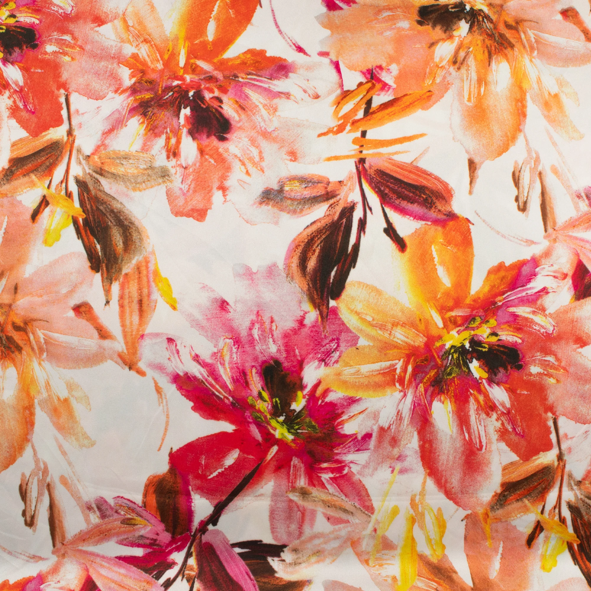 Printed Satin - ELEGANZA - 005 - Red