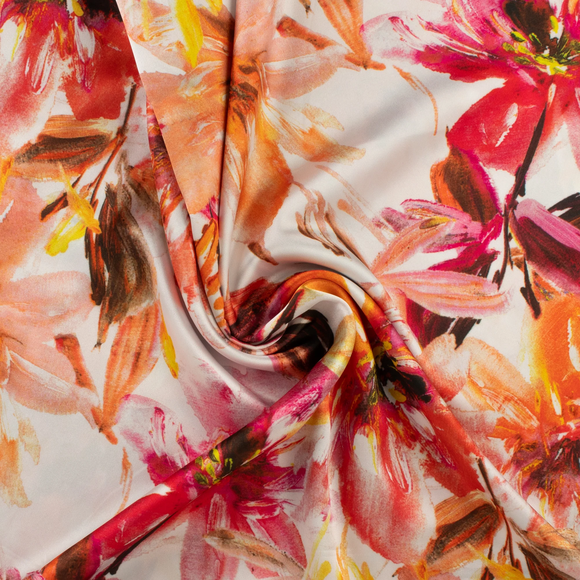 Printed Satin - ELEGANZA - 005 - Red - Image 2