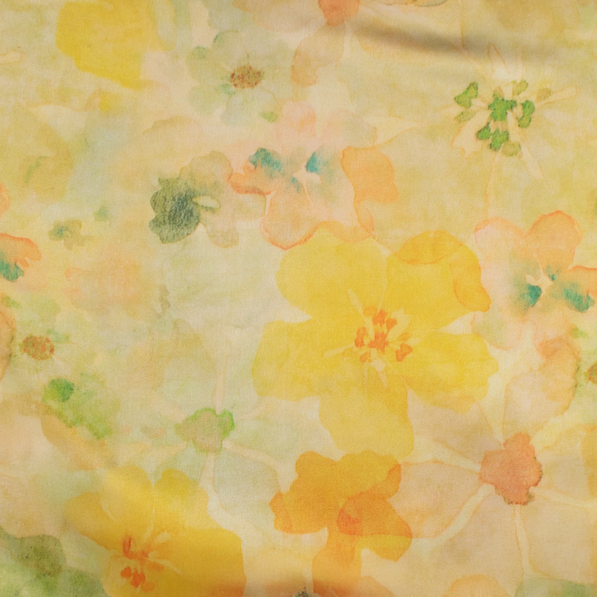 Printed Satin - ELEGANZA - 008 - Yellow