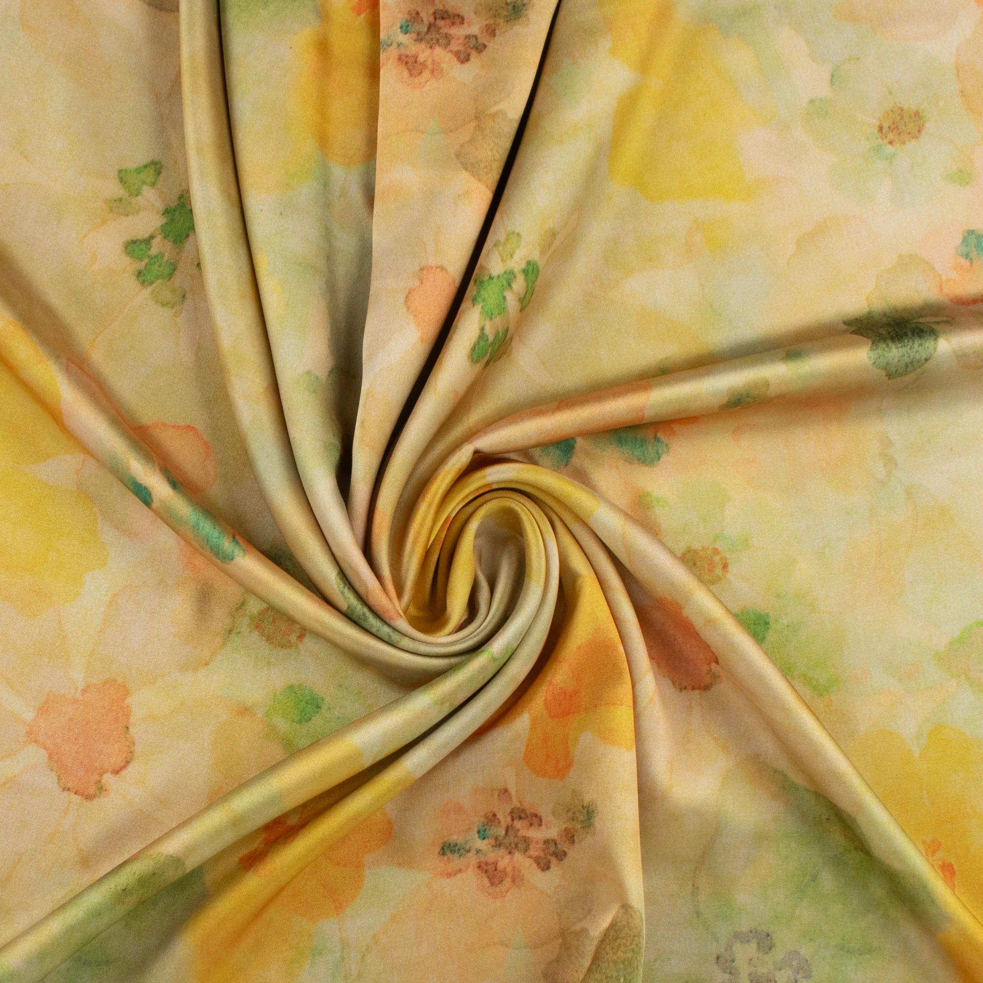 Printed Satin - ELEGANZA - 008 - Yellow - Image 2