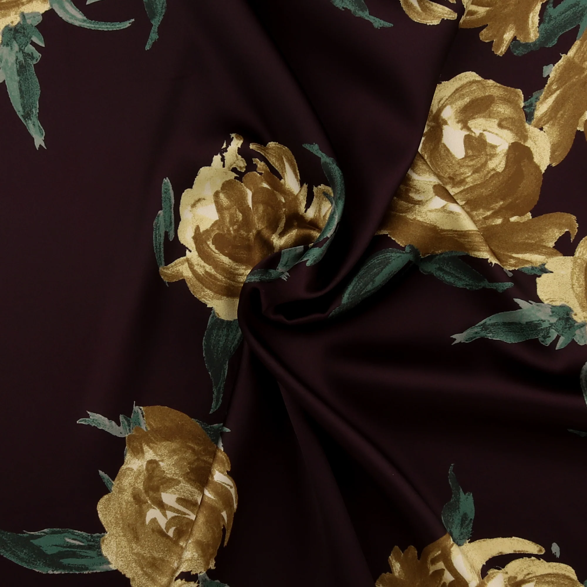 Printed Satin - GABRIELLA - 011 - Eggplant - Image 2