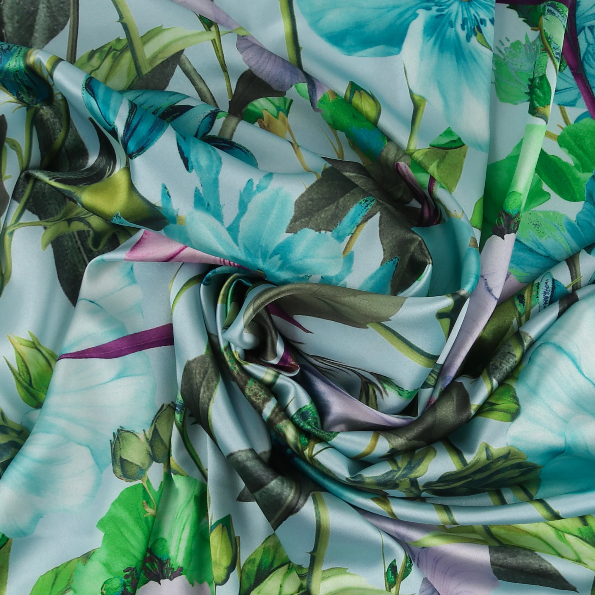 Printed Satin - LAST DANCE - 001 - Light Blue - Image 2