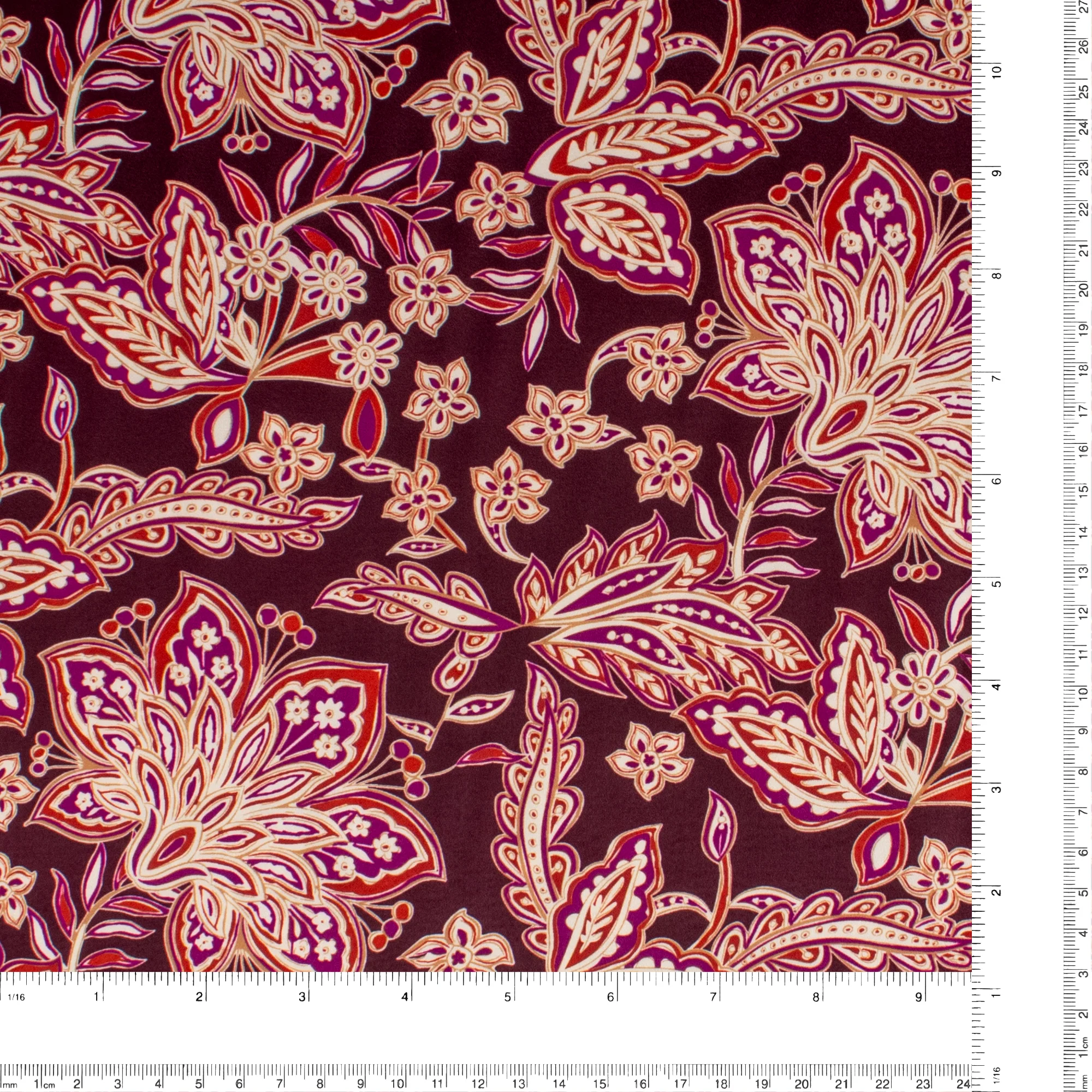 Printed Satin - NORA - 002 - Merlot - Image 3