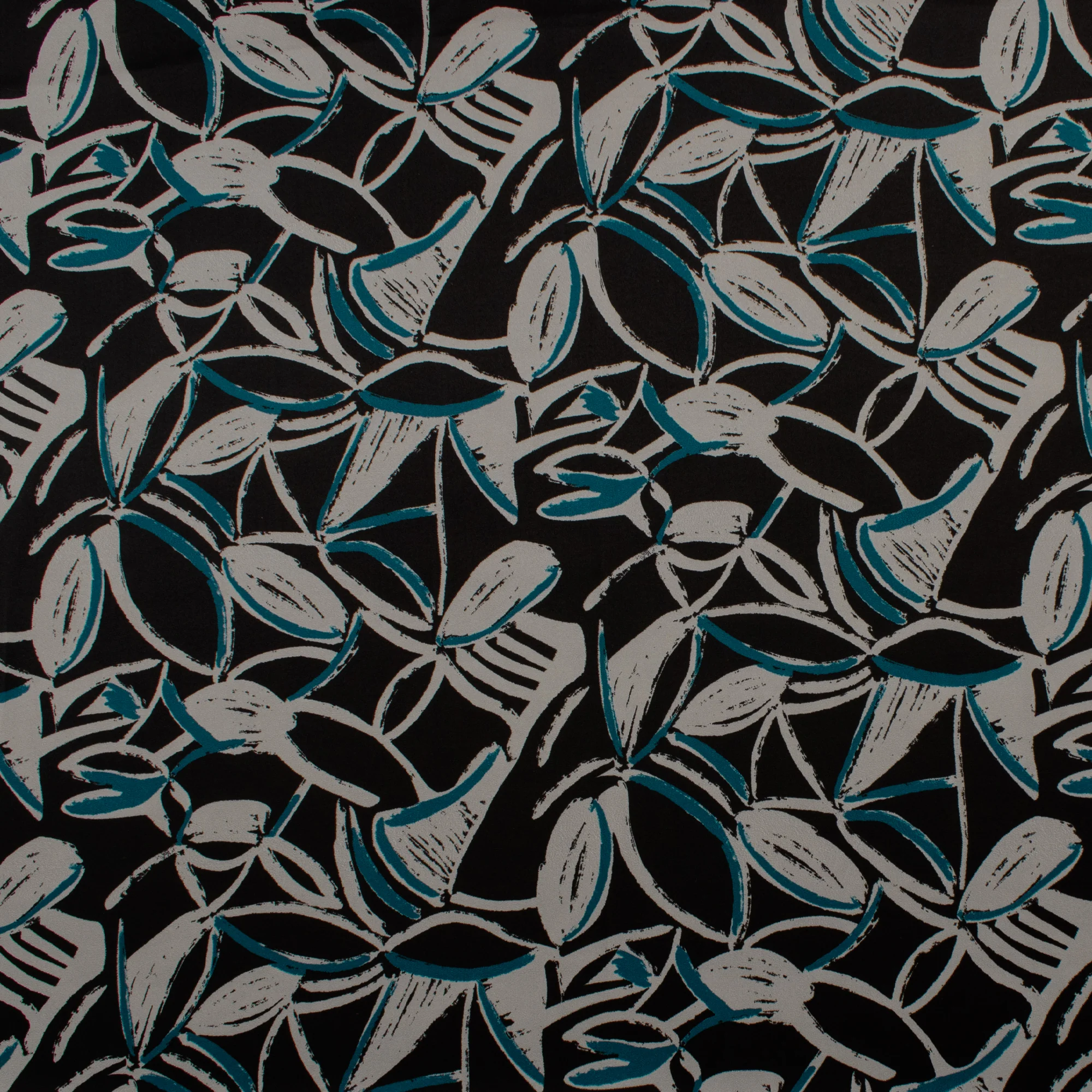 Printed Satin - NORA - 005 - Black