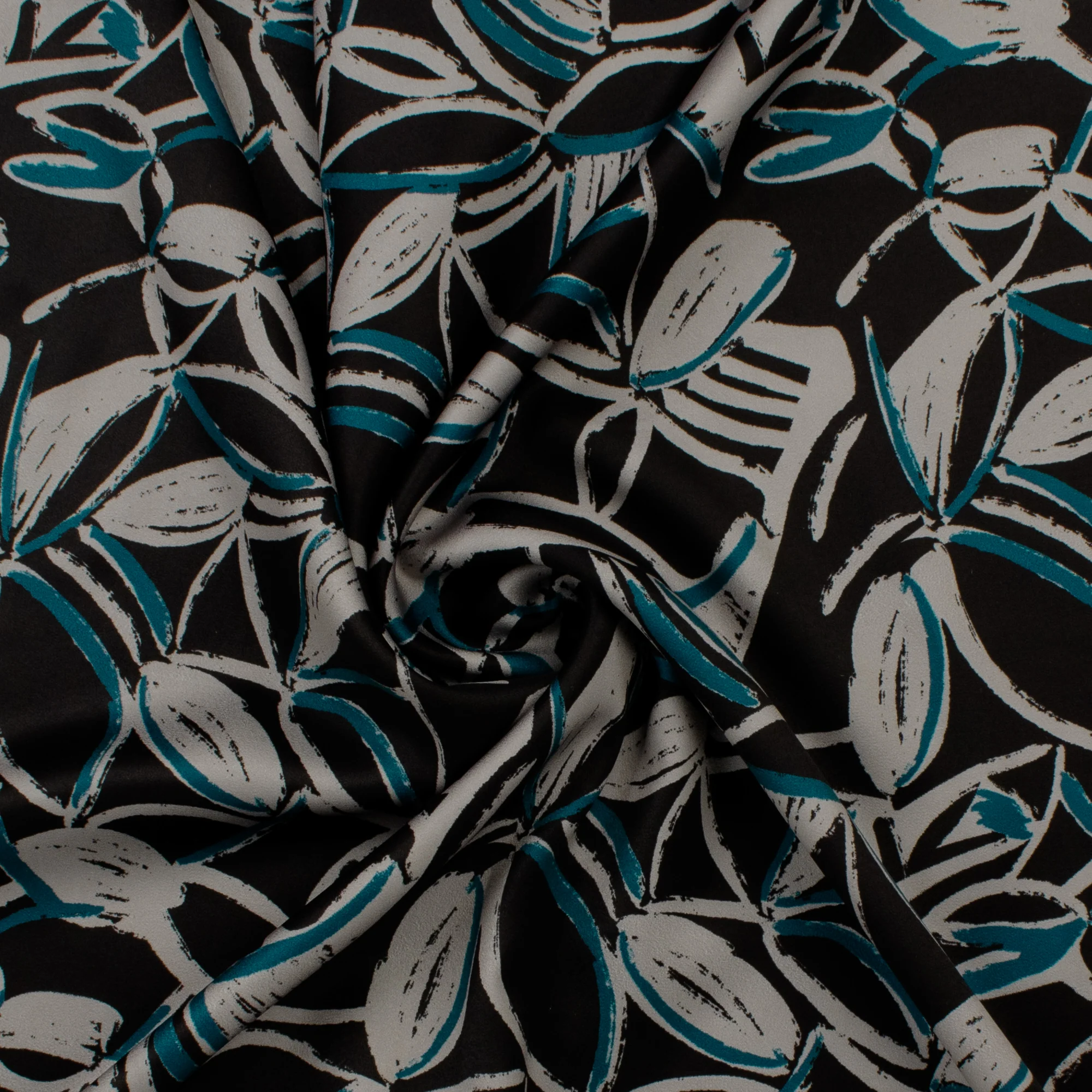 Printed Satin - NORA - 005 - Black - Image 2