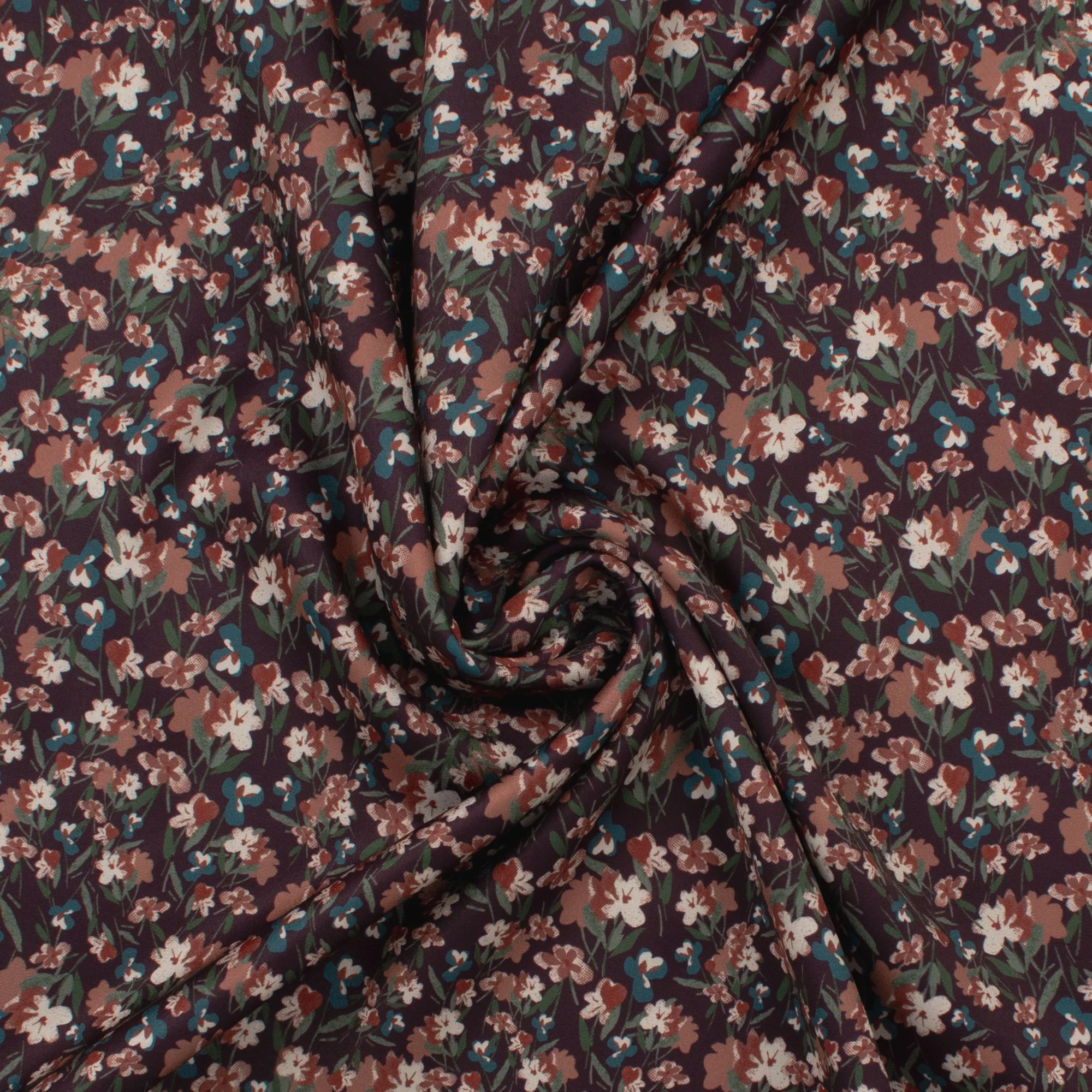 Printed Satin - NORA - 006 - Plum - Image 2