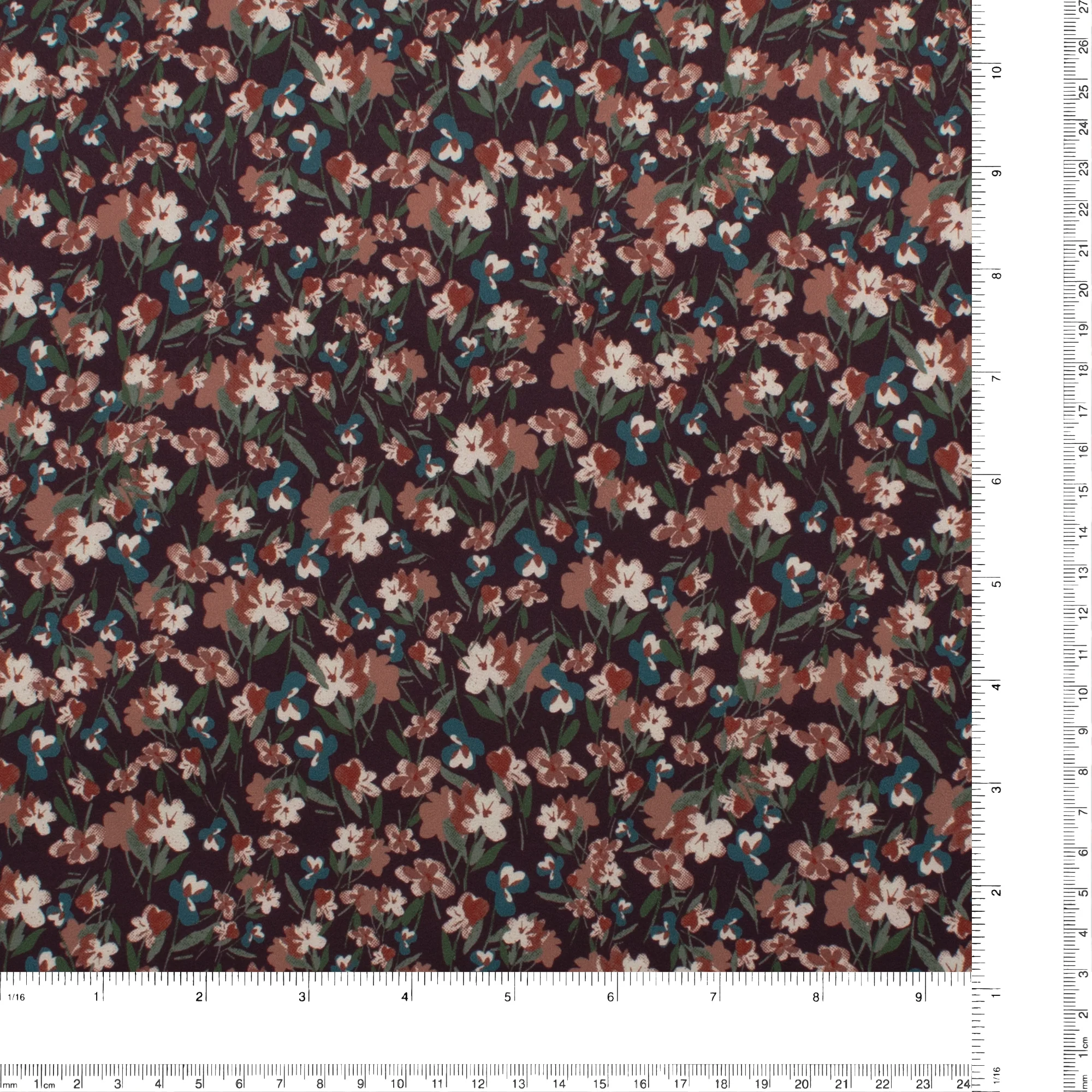 Printed Satin - NORA - 006 - Plum - Image 3