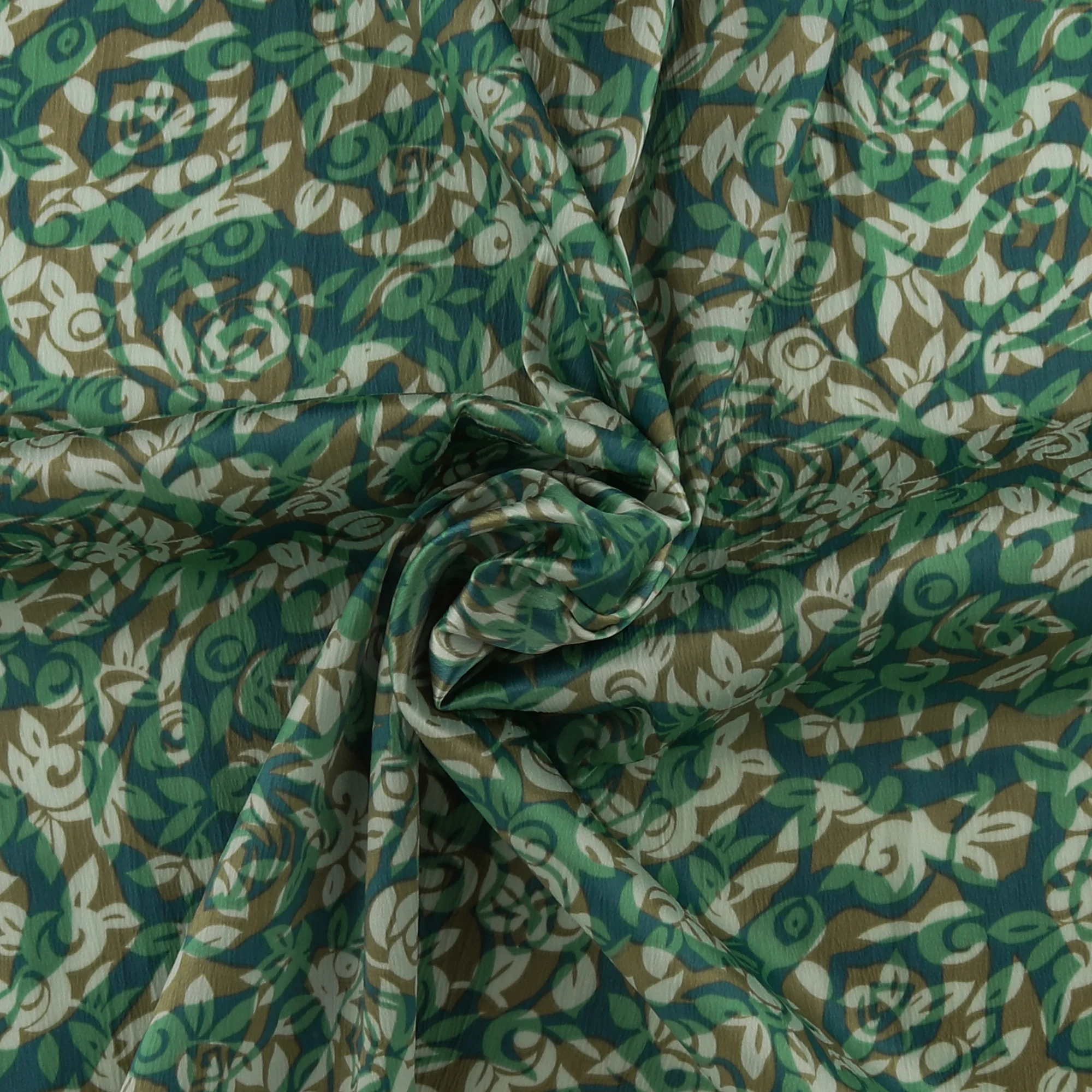 Printed Satin - TESSA - 001 - Green - Image 2