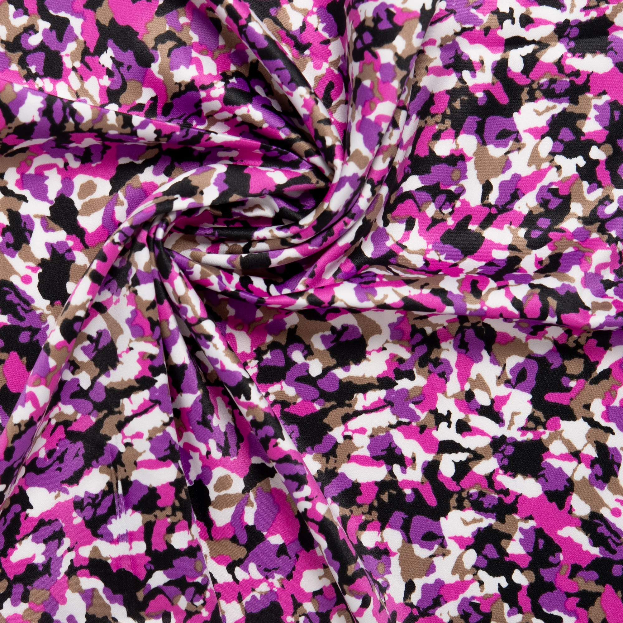 Printed Satin Velvet - CHARLOTTE - Abstracts - Pink - Image 2