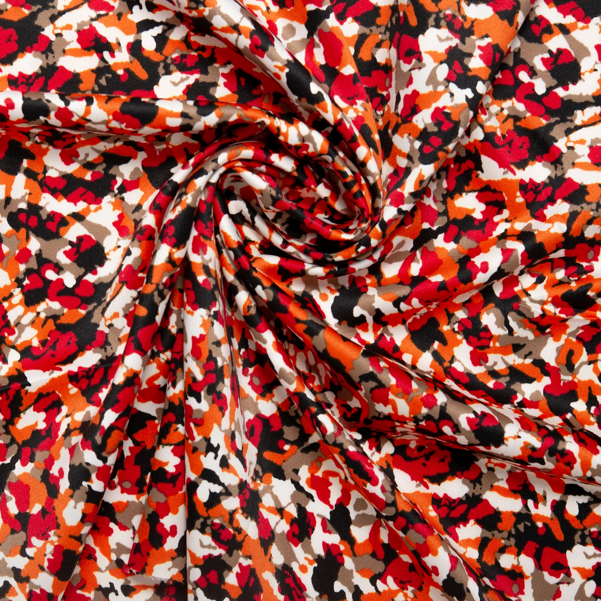 Printed Satin Velvet - CHARLOTTE - Abstracts - Red - Image 2