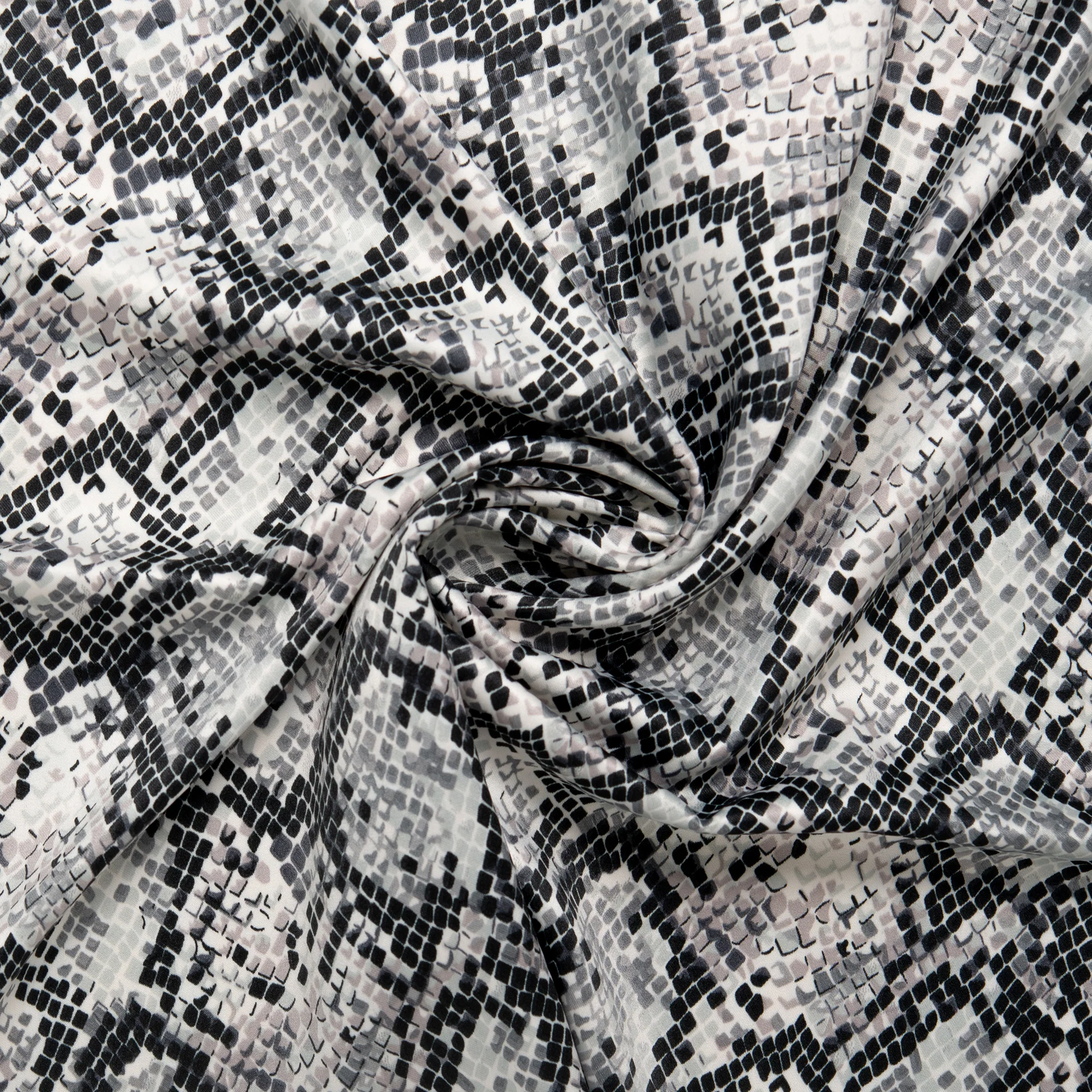 Printed Satin Velvet - CHARLOTTE - Snake - Grey - Image 2