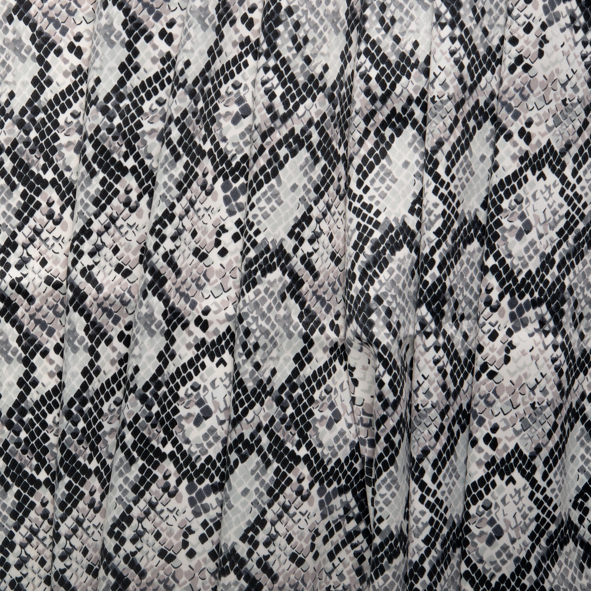 Printed Satin Velvet - CHARLOTTE - Snake - Grey - Image 4