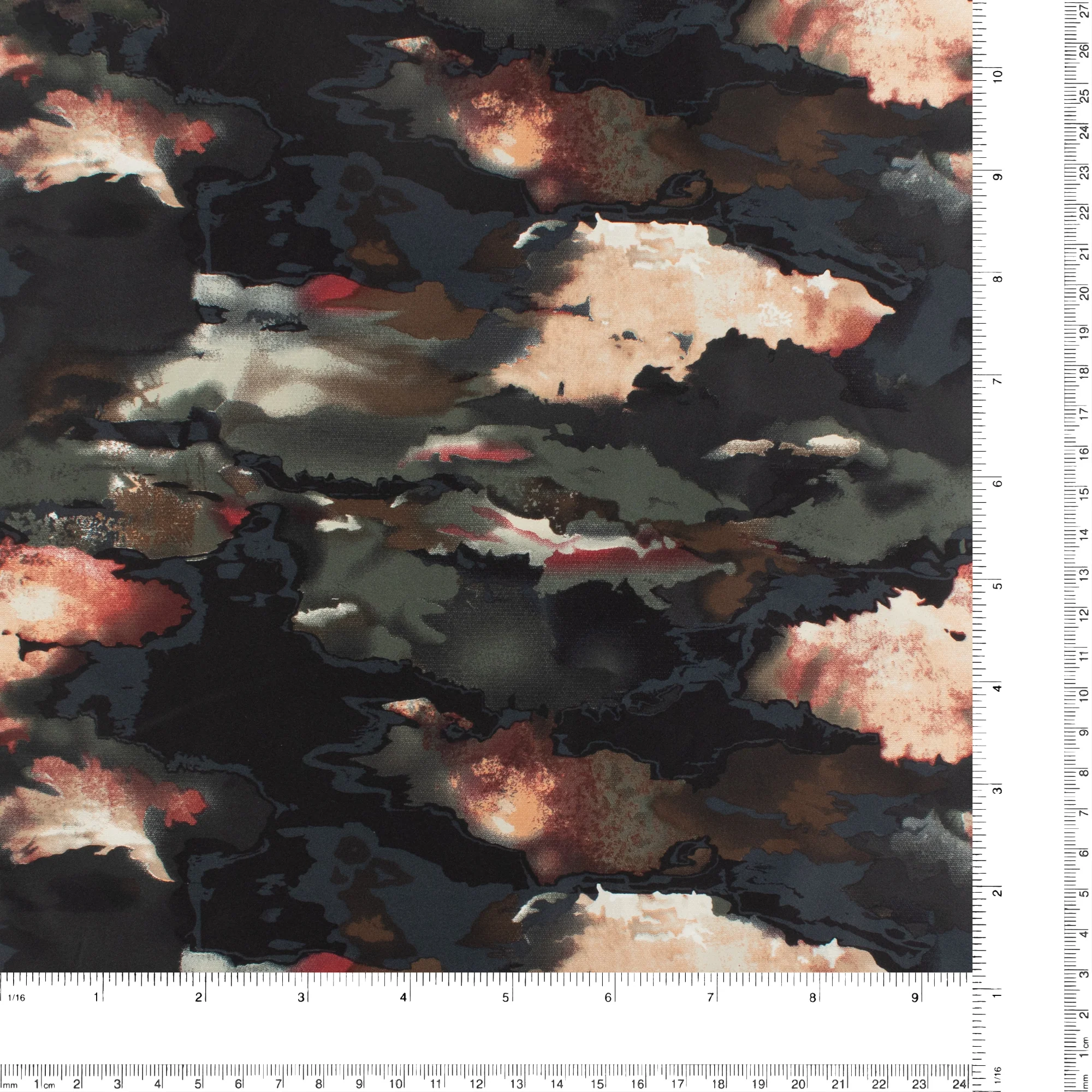 Printed Satin Velvet - ESTELLA - 005 - Dark Green - Image 3
