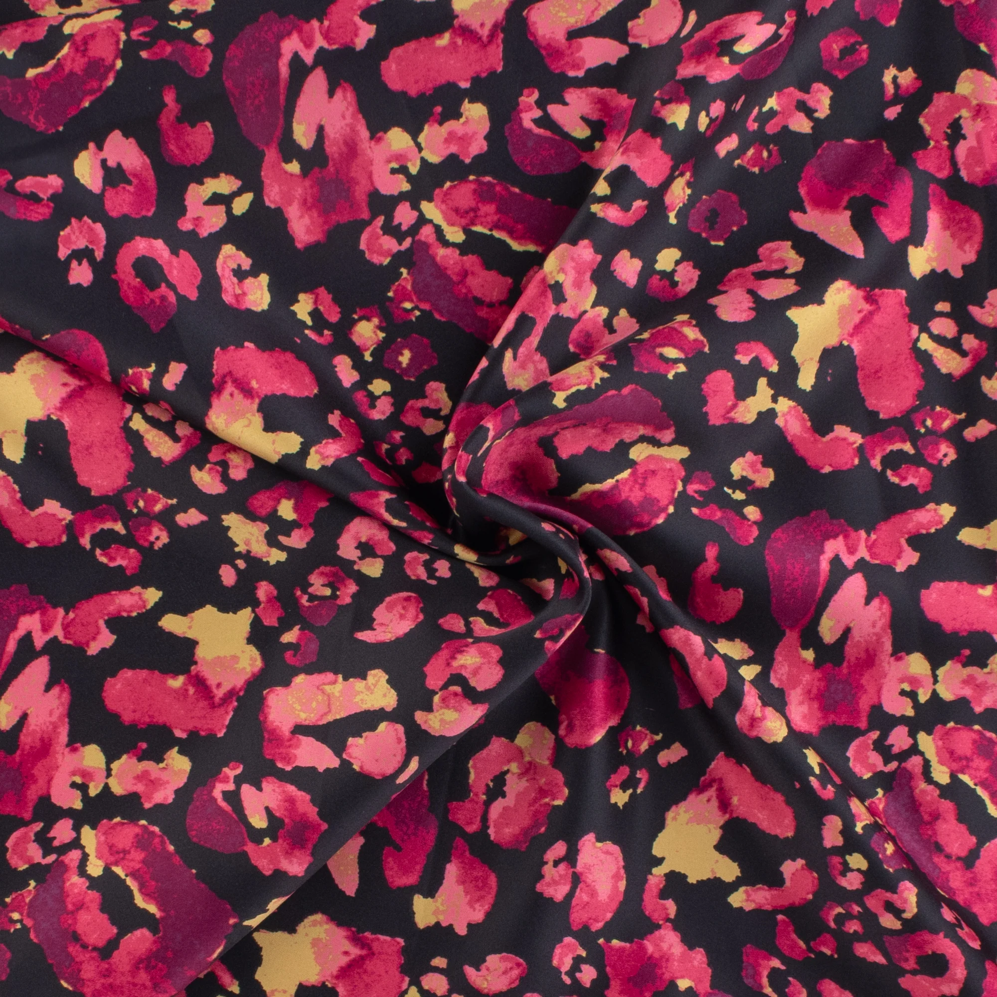 Printed Satin Velvet - ESTELLA - 008 - Black and Burgundy - Image 2