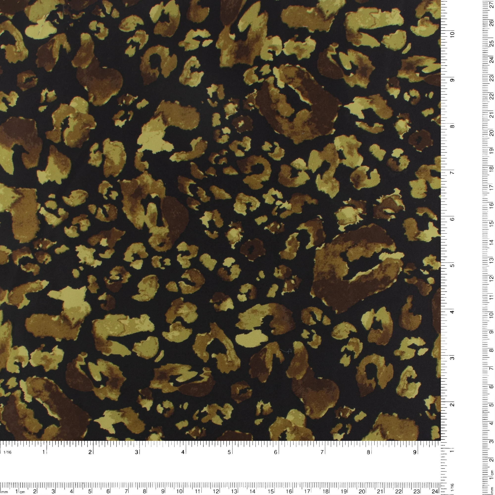 Printed Satin Velvet - ESTELLA - 009 - Black and Brown - Image 3