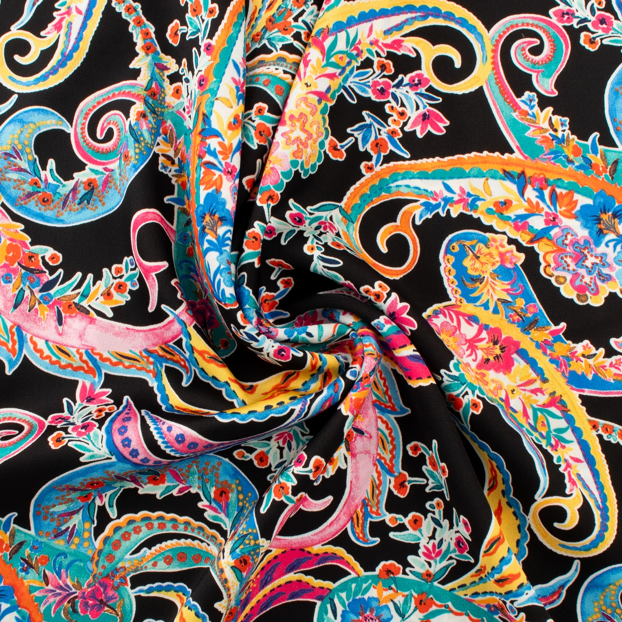 Printed Silky Polyester - BUBBLE - 001 - Black - Image 2