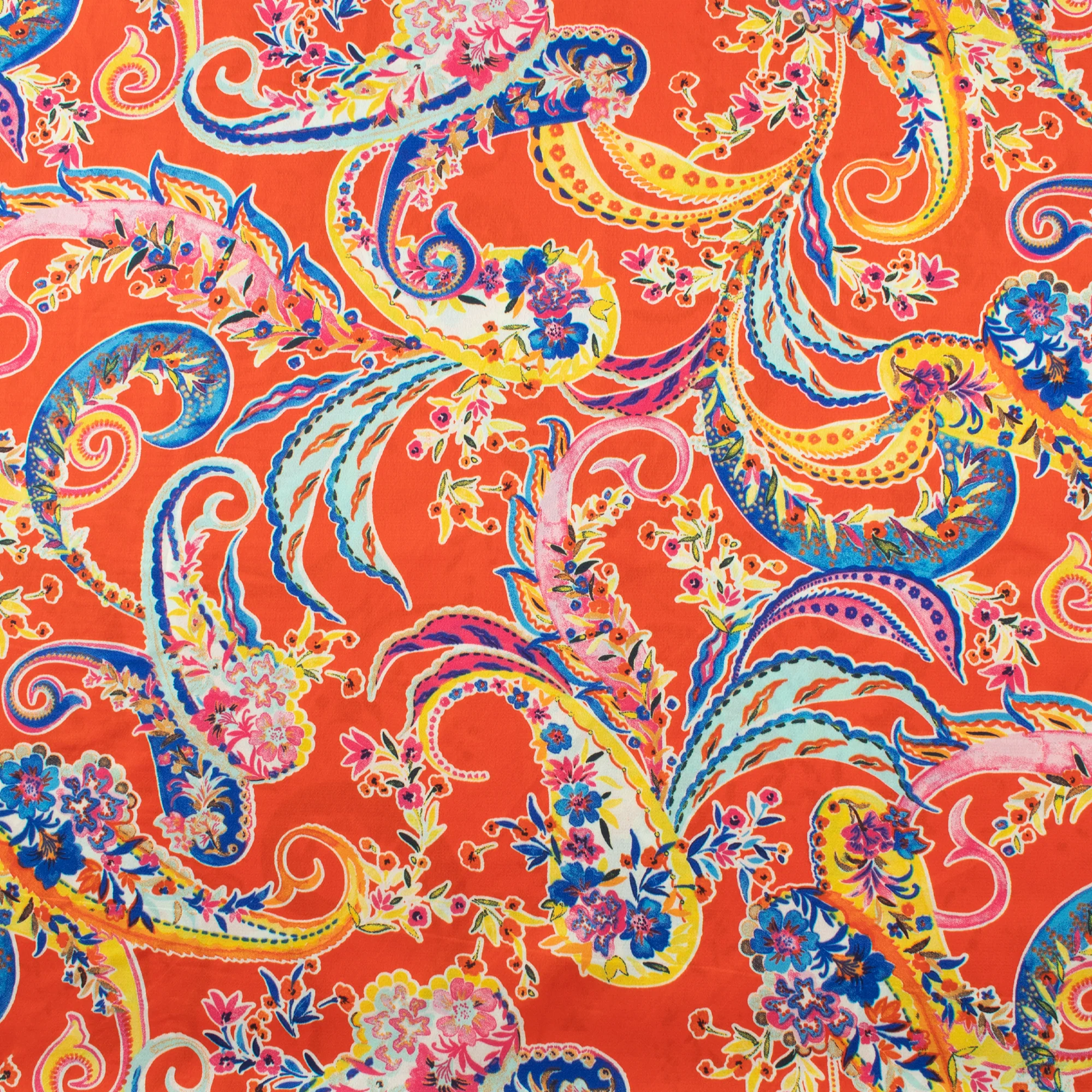 Printed Silky Polyester - BUBBLE - 002 - Tangerine