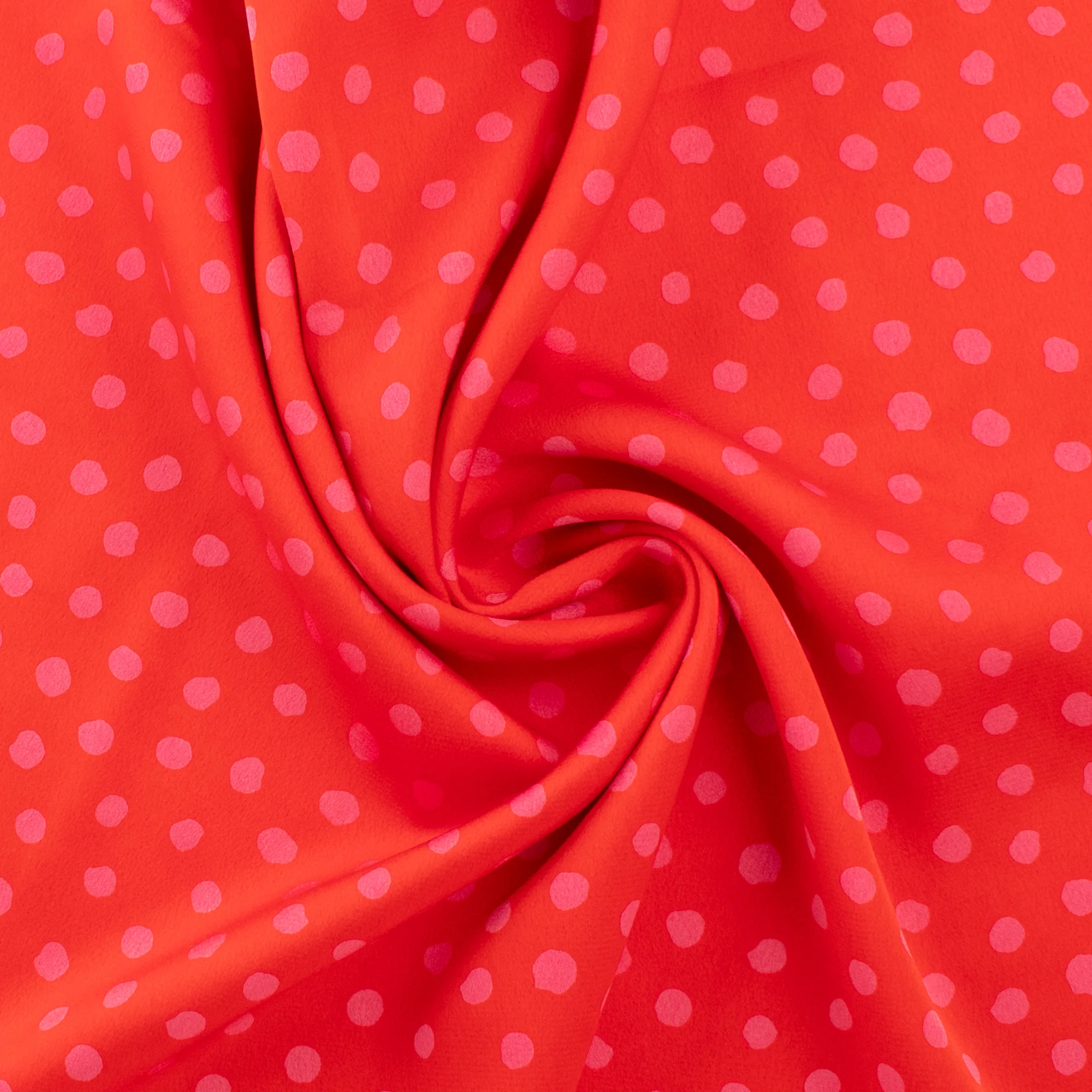 Printed Silky Polyester - BUBBLE - 007 - Red - Image 2