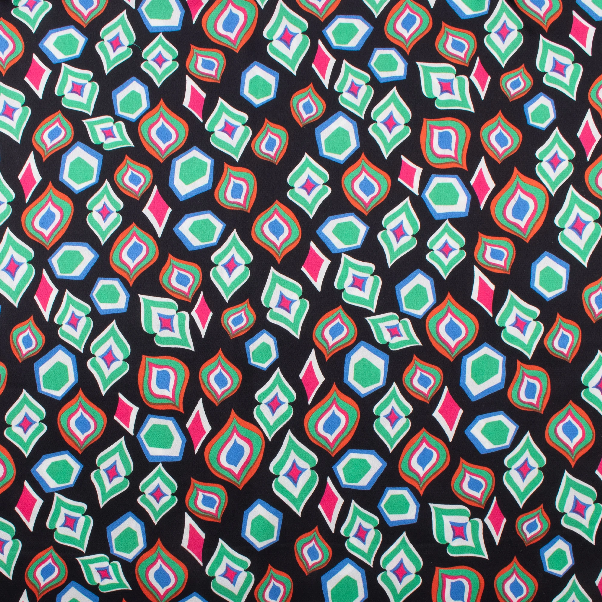 Printed Silky Polyester - BUBBLE - 008 - Black
