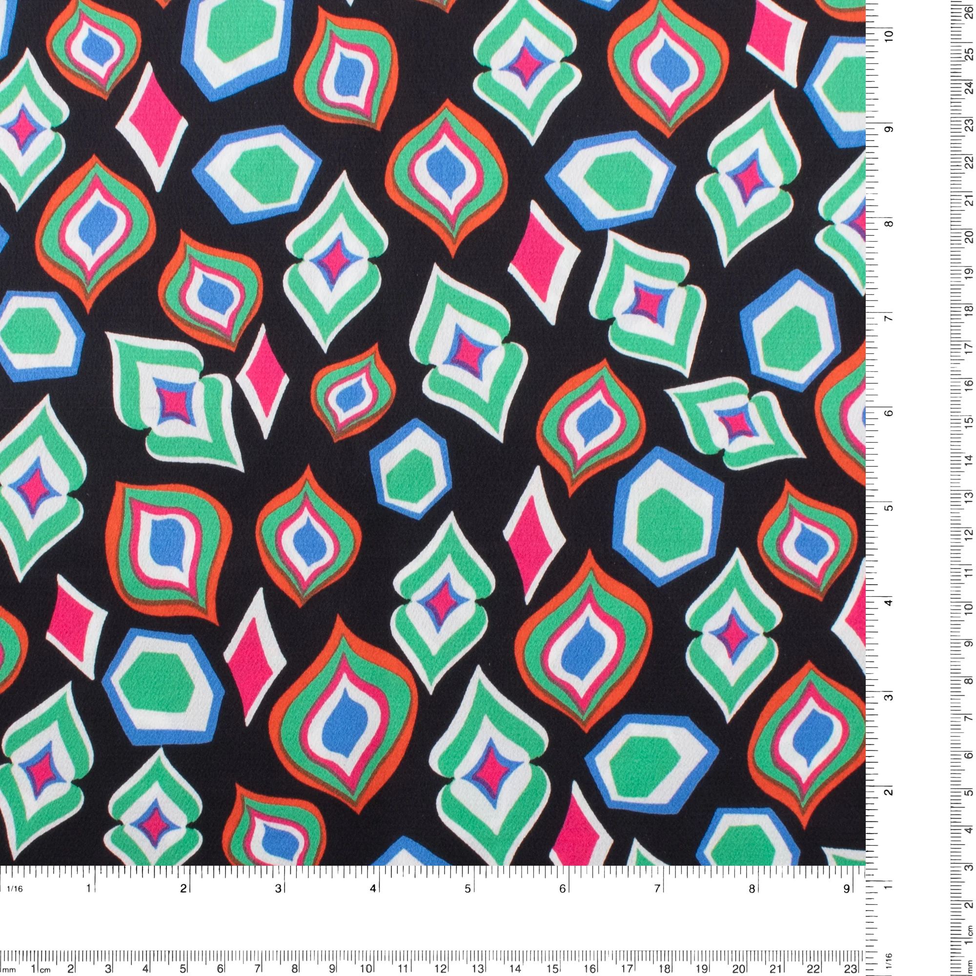 Printed Silky Polyester - BUBBLE - 008 - Black - Image 3