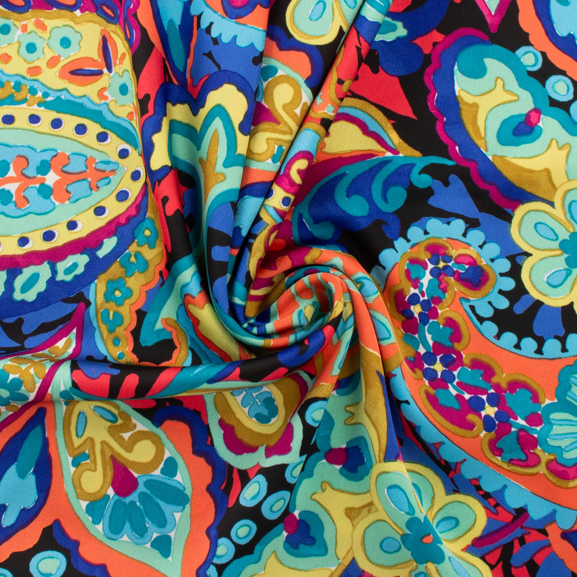 Printed Silky Polyester - BUBBLE - 009 - Black - Image 2