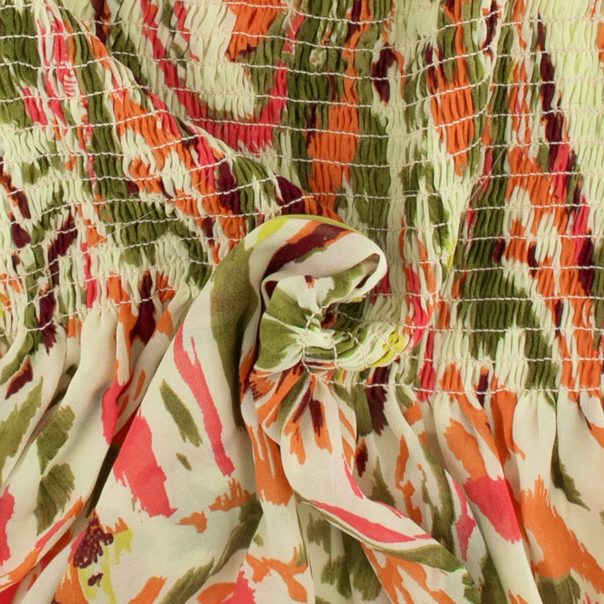 Printed Smocking Polyester - VIOLA - 002 - Light Green - Image 2