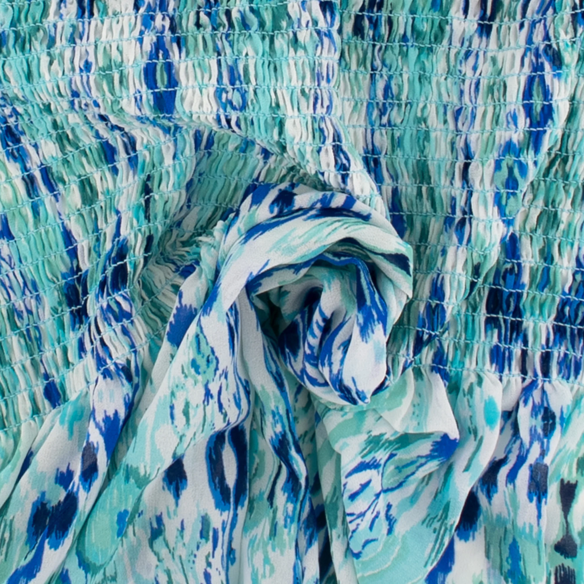Printed Smocking Polyester - VIOLA - 003 - Blue - Image 2