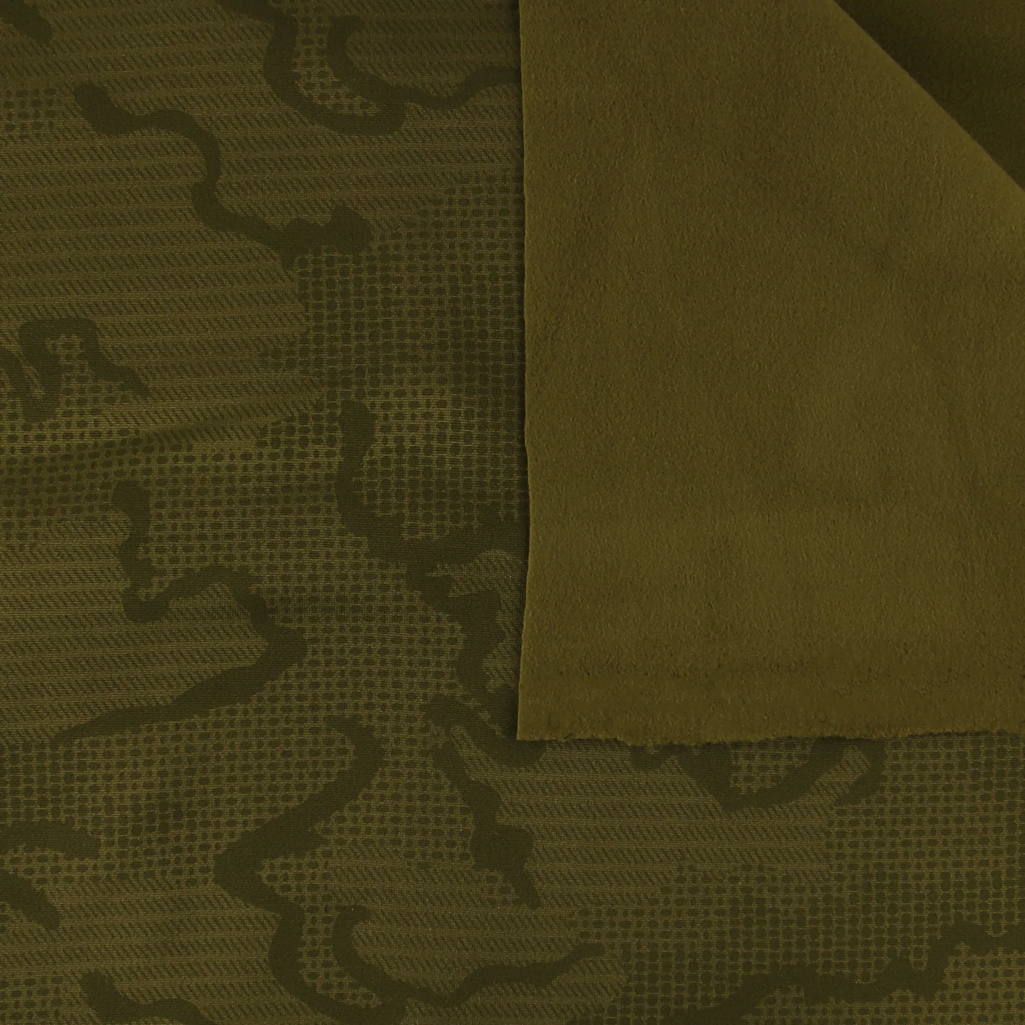 Printed Stretch Fleece - 006 - Khaki - Image 4