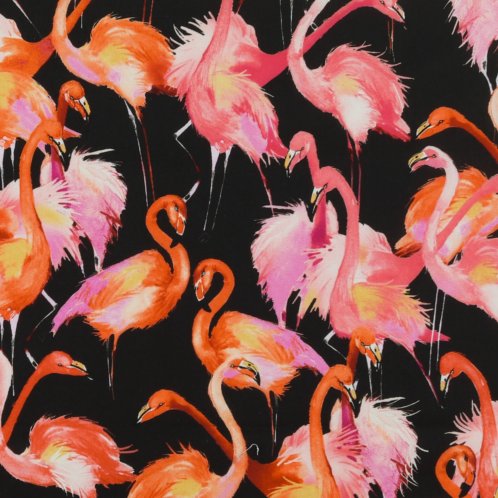 Printed Stretch Poplin - CHIT CHAT - 004 - Black
