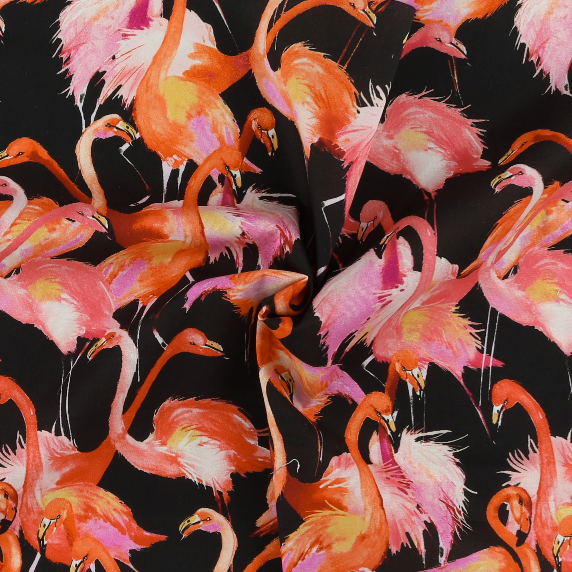 Printed Stretch Poplin - CHIT CHAT - 004 - Black - Image 2